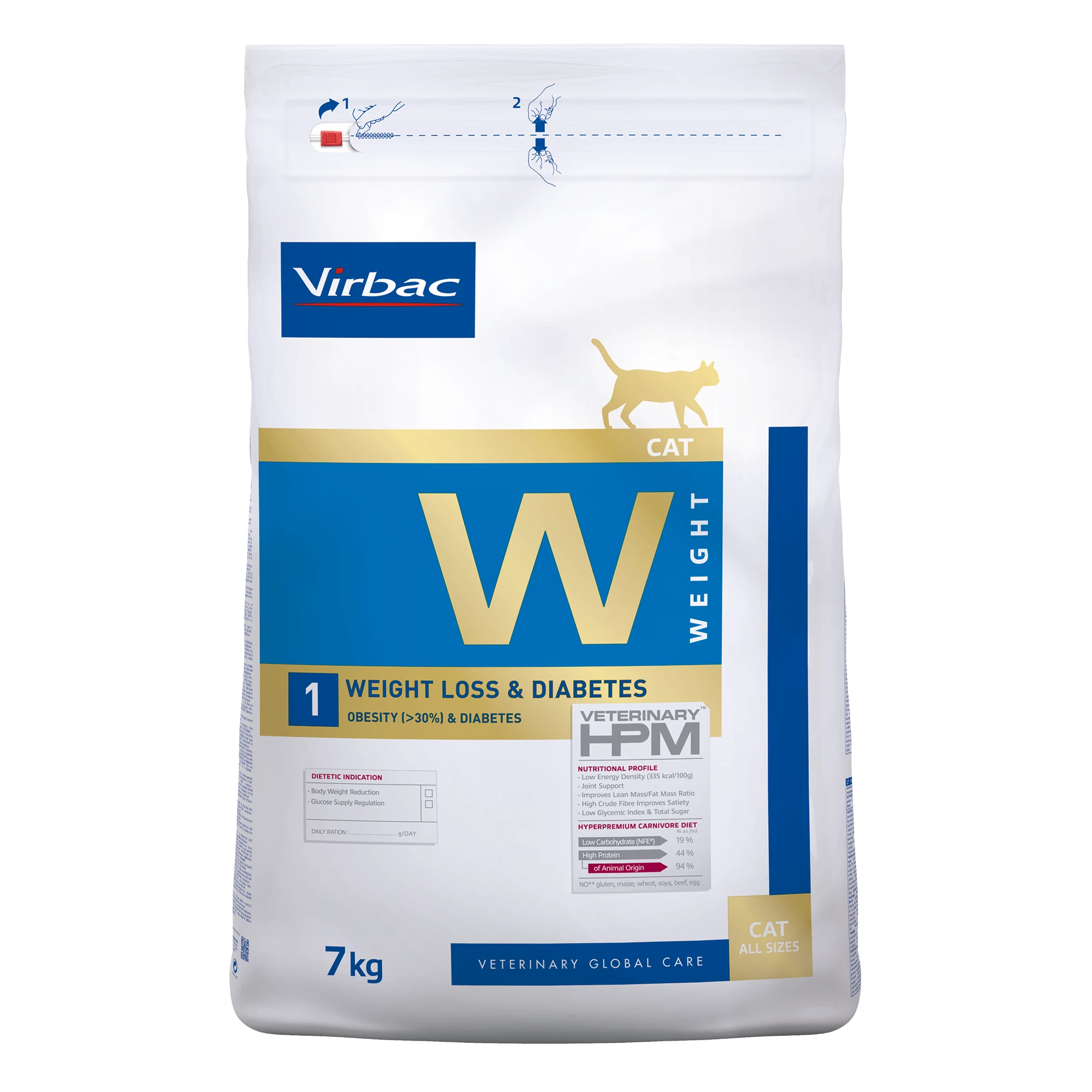 Virbac Veterinary HPM Diététique Weight Loss & Diabetes - croquettes chat