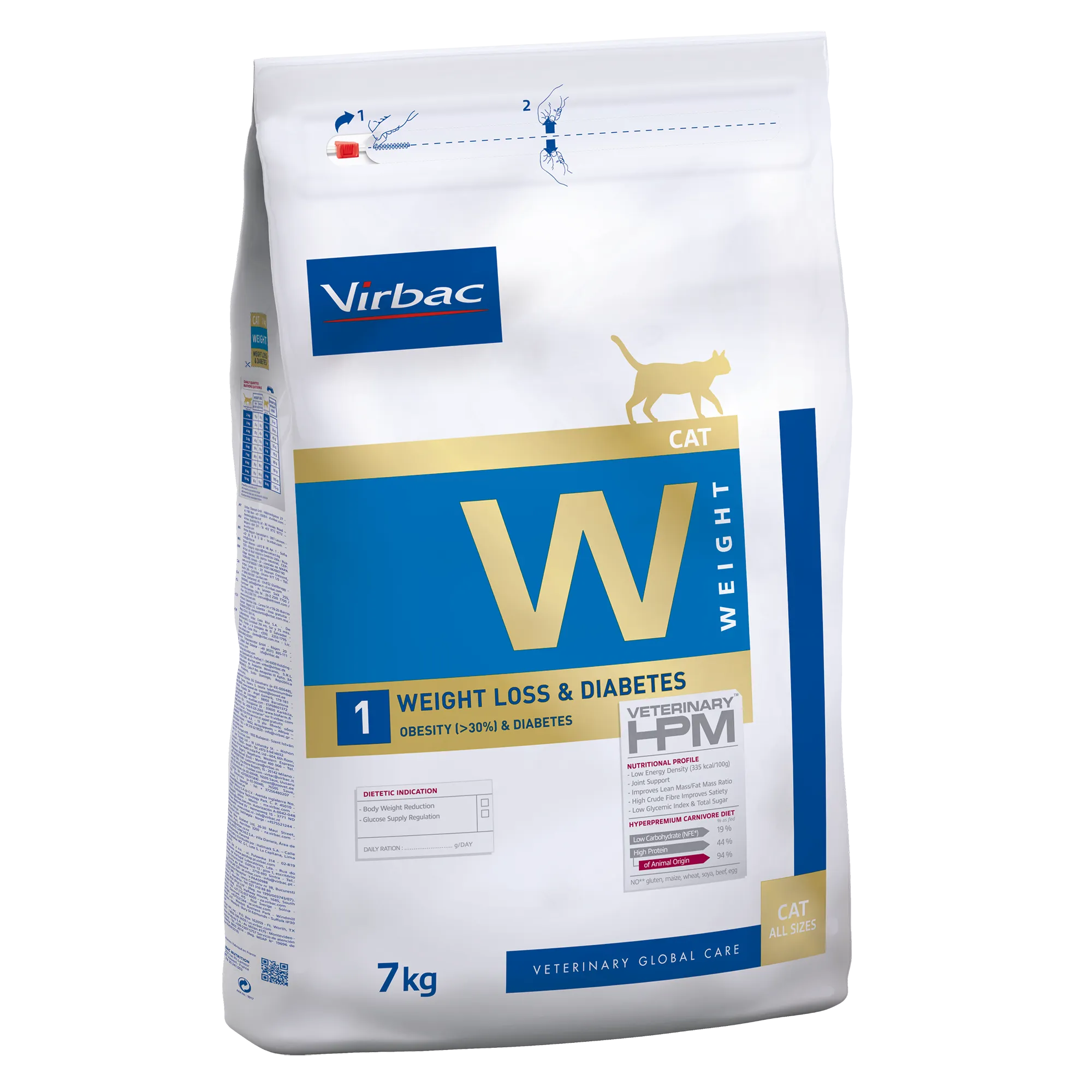 Virbac Veterinary HPM Diététique Weight Loss & Diabetes - croquettes chat