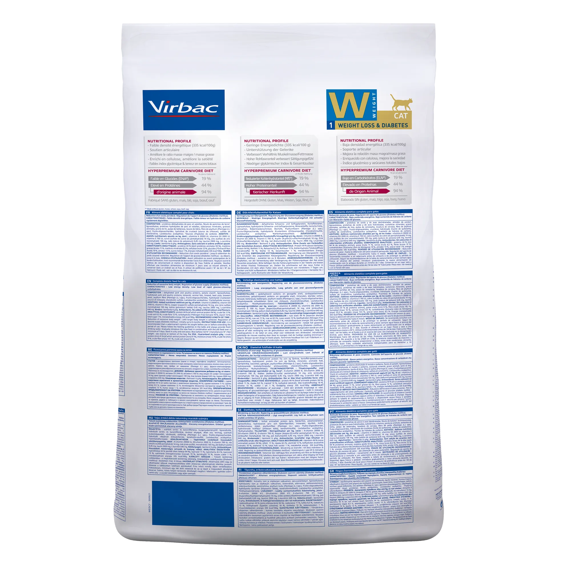 Virbac Veterinary HPM Diététique Weight Loss & Diabetes - croquettes chat