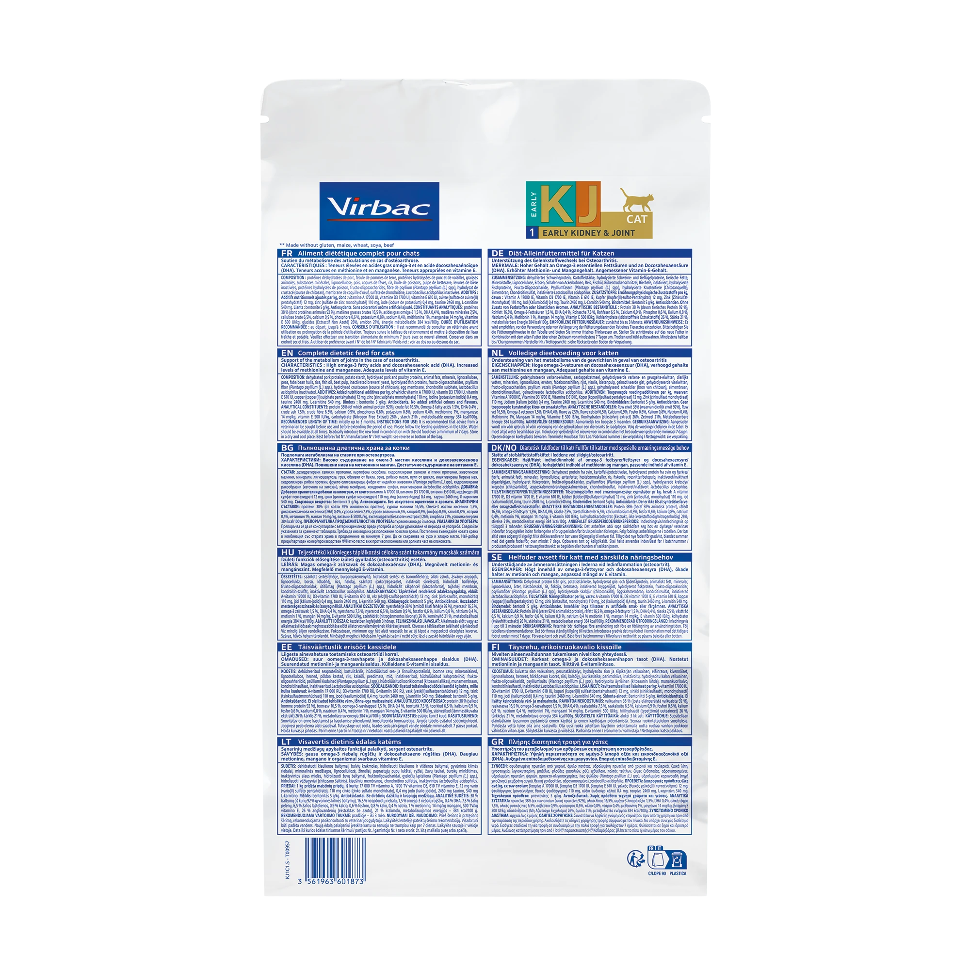 Virbac Veterinary HPM Diététique Early Kidney Joint - croquettes chat