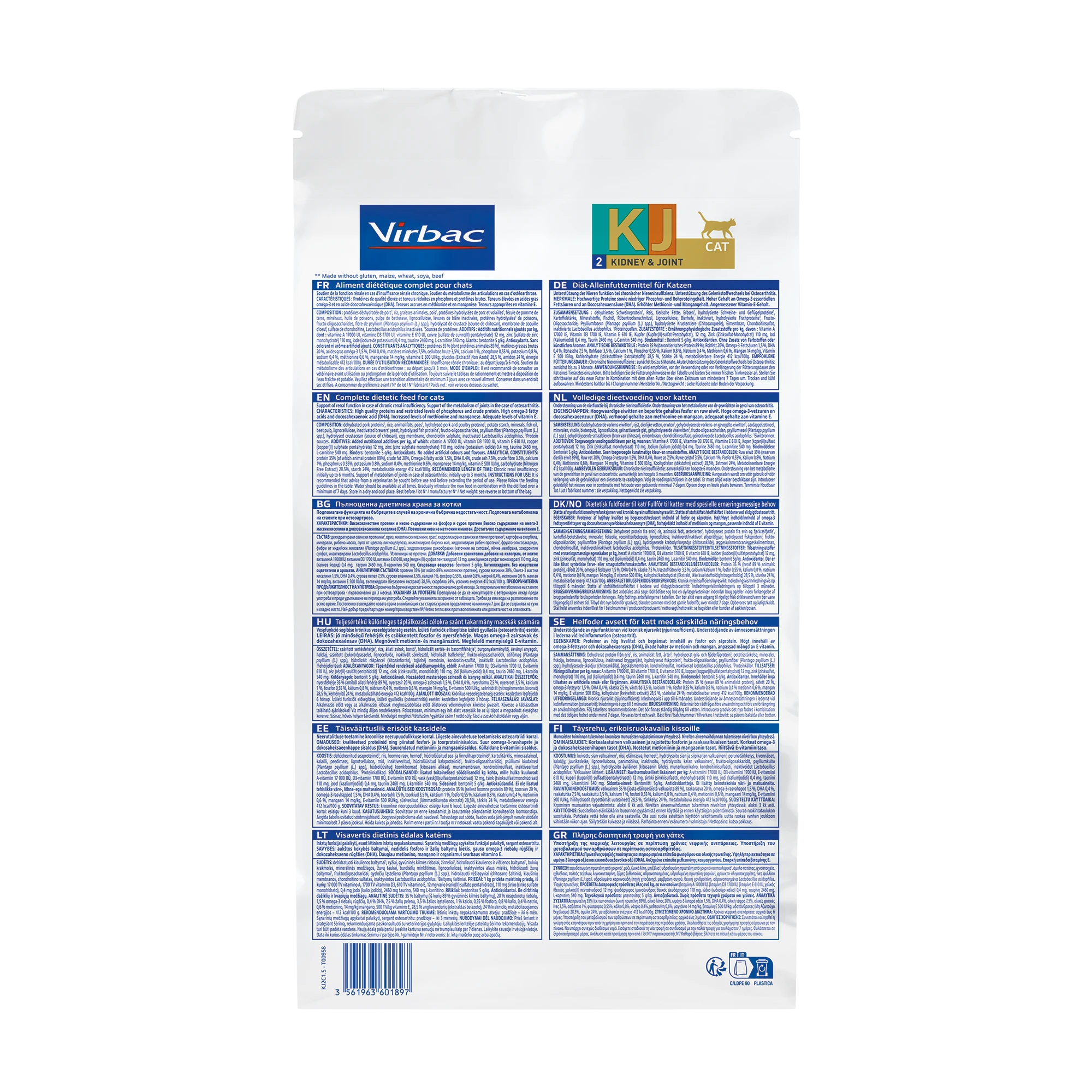 Virbac Veterinary HPM Diététique Kidney Joint - croquettes chat