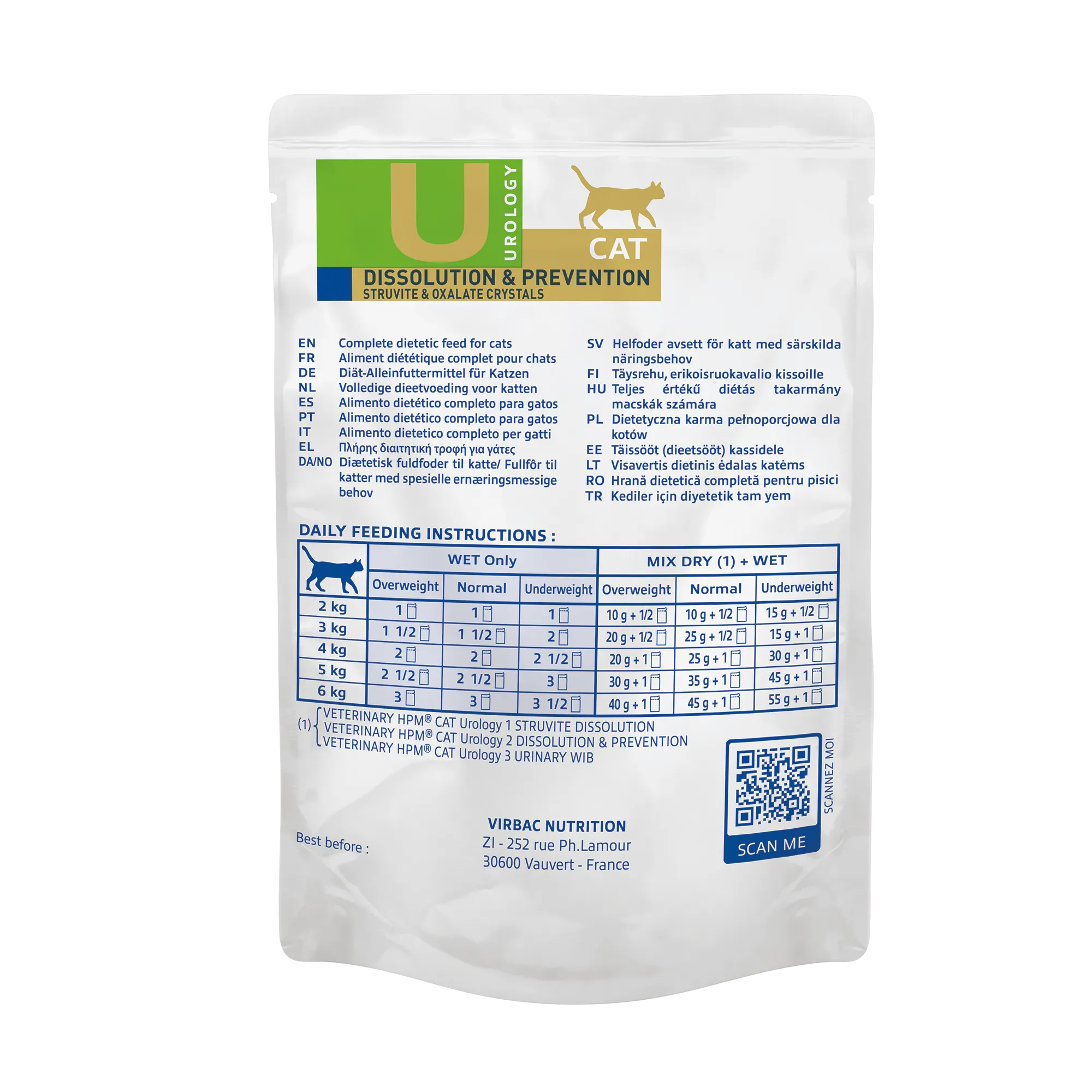 Virbac Veterinary HPM Diététique Urology Dissolution & Prévention sachets - pâtée chat
