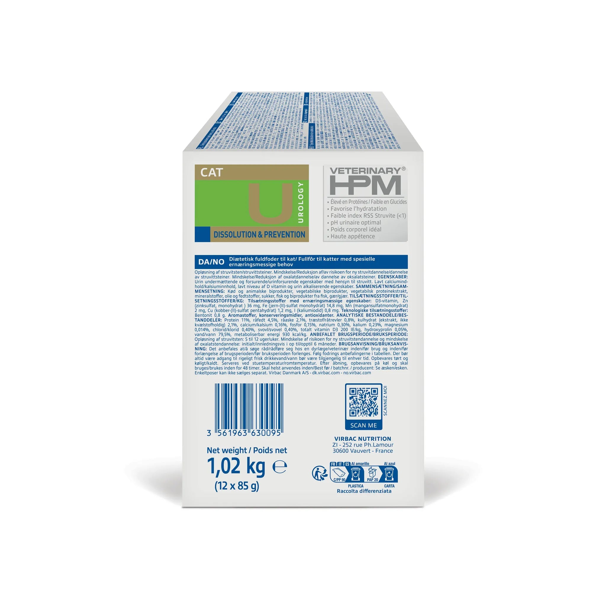 Virbac Veterinary HPM Diététique Urology Dissolution & Prévention sachets - pâtée chat
