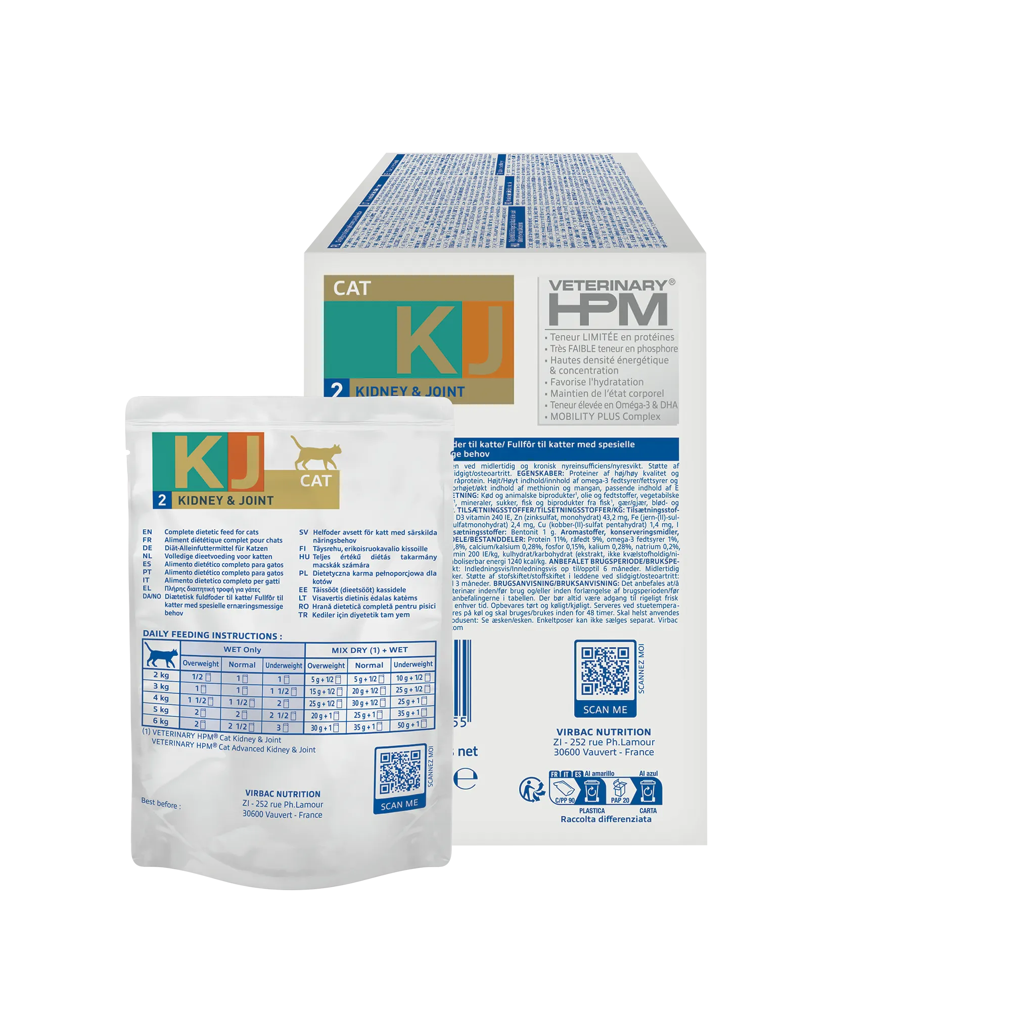 Virbac Veterinary HPM Diététique Early Kidney Joint sachet repas - pâtée chat