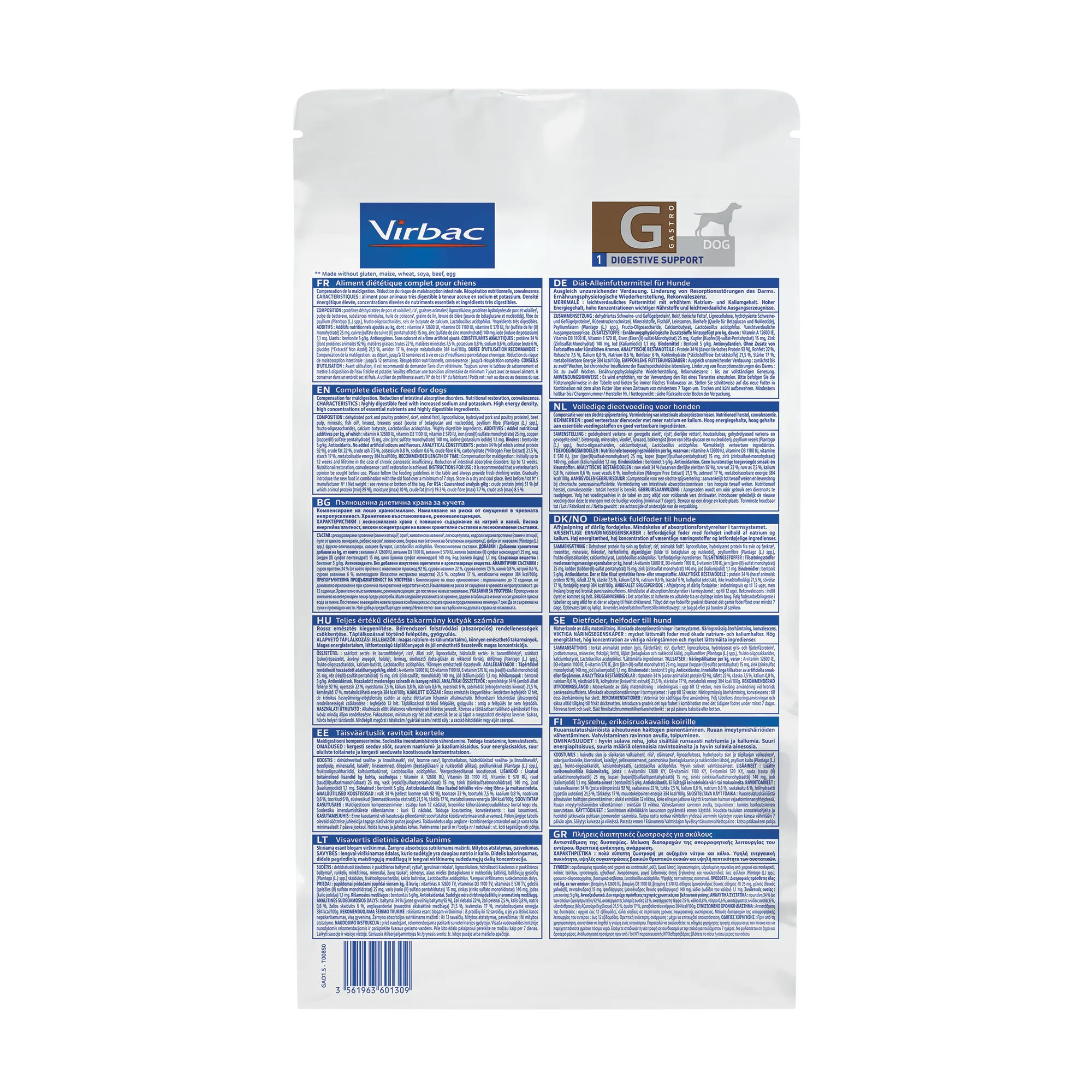 Virbac Veterinary HPM Diététique Gastro Digestive Support - croquettes chien