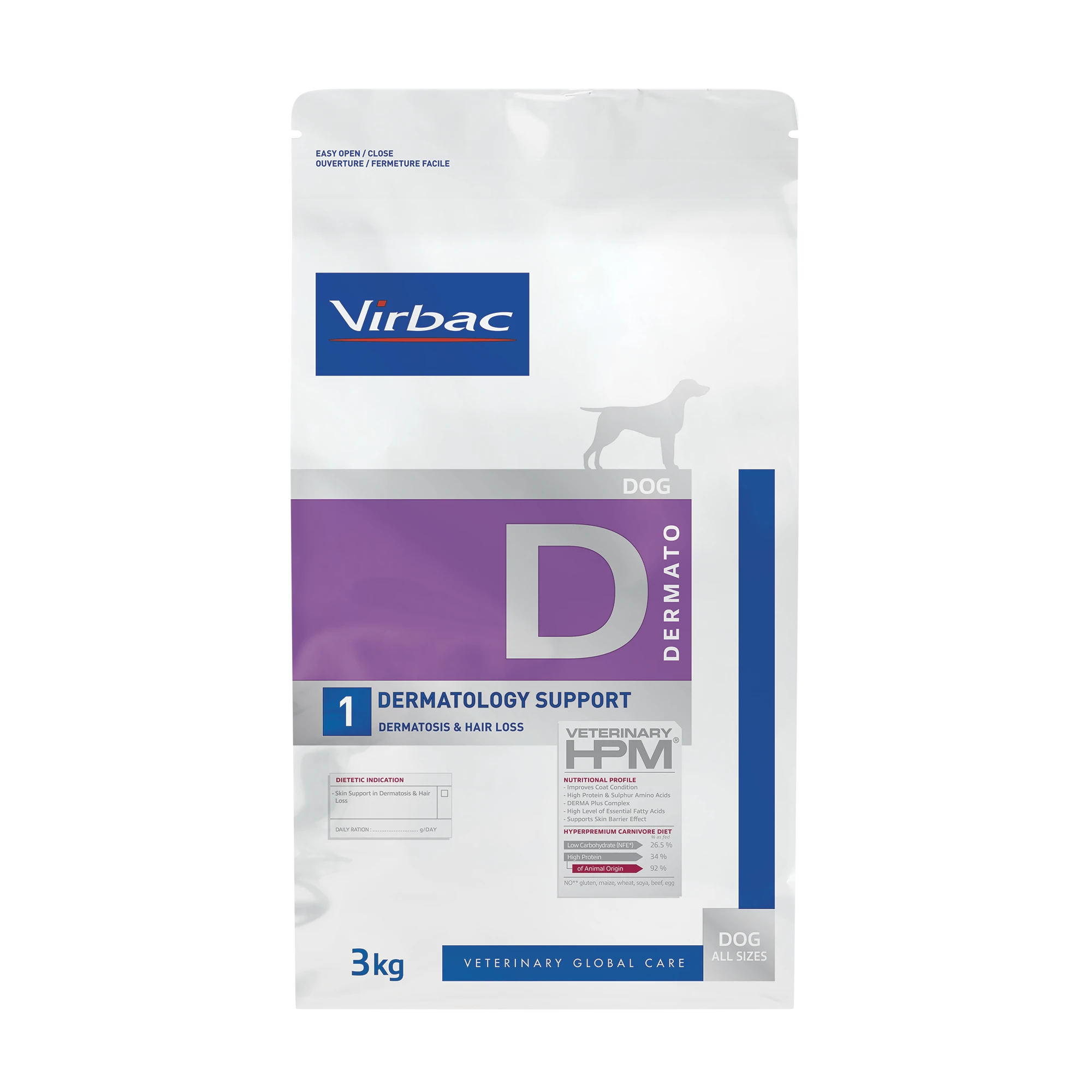 Virbac Veterinary HPM Diététique Dermatology support - croquettes chien