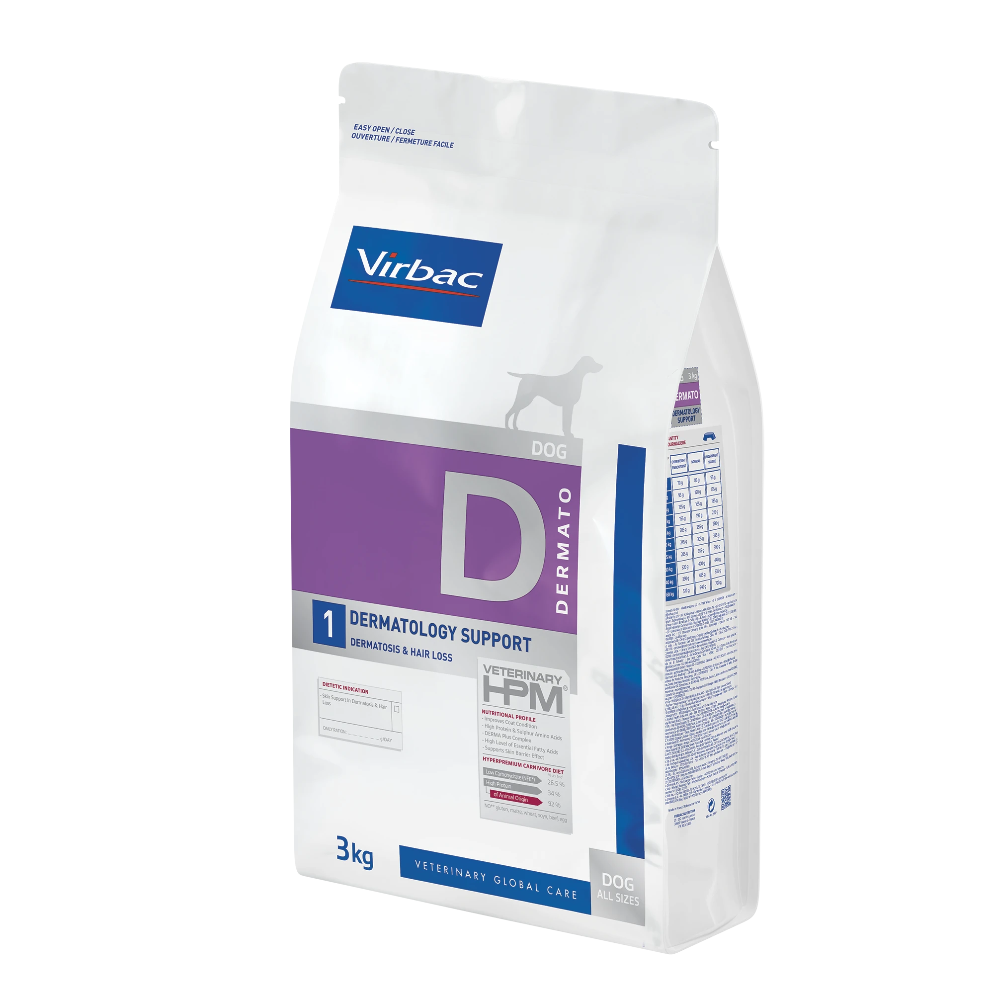 Virbac Veterinary HPM Diététique Dermatology support - croquettes chien