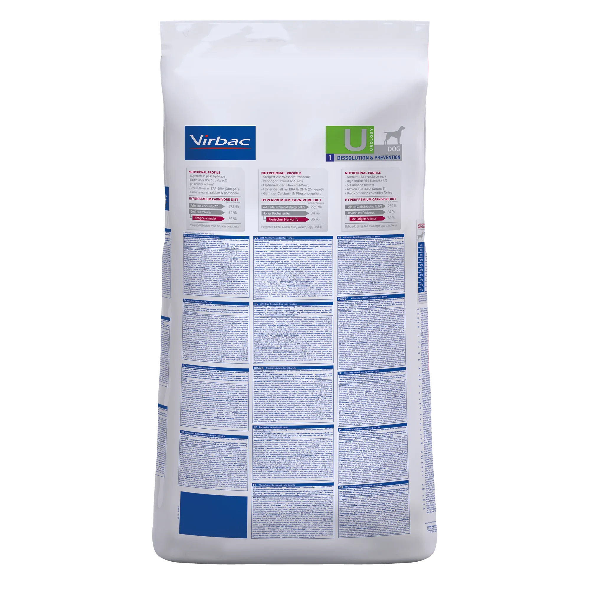 Virbac Veterinary HPM Diététique Urology Dissolution & Prevention - croquettes chien