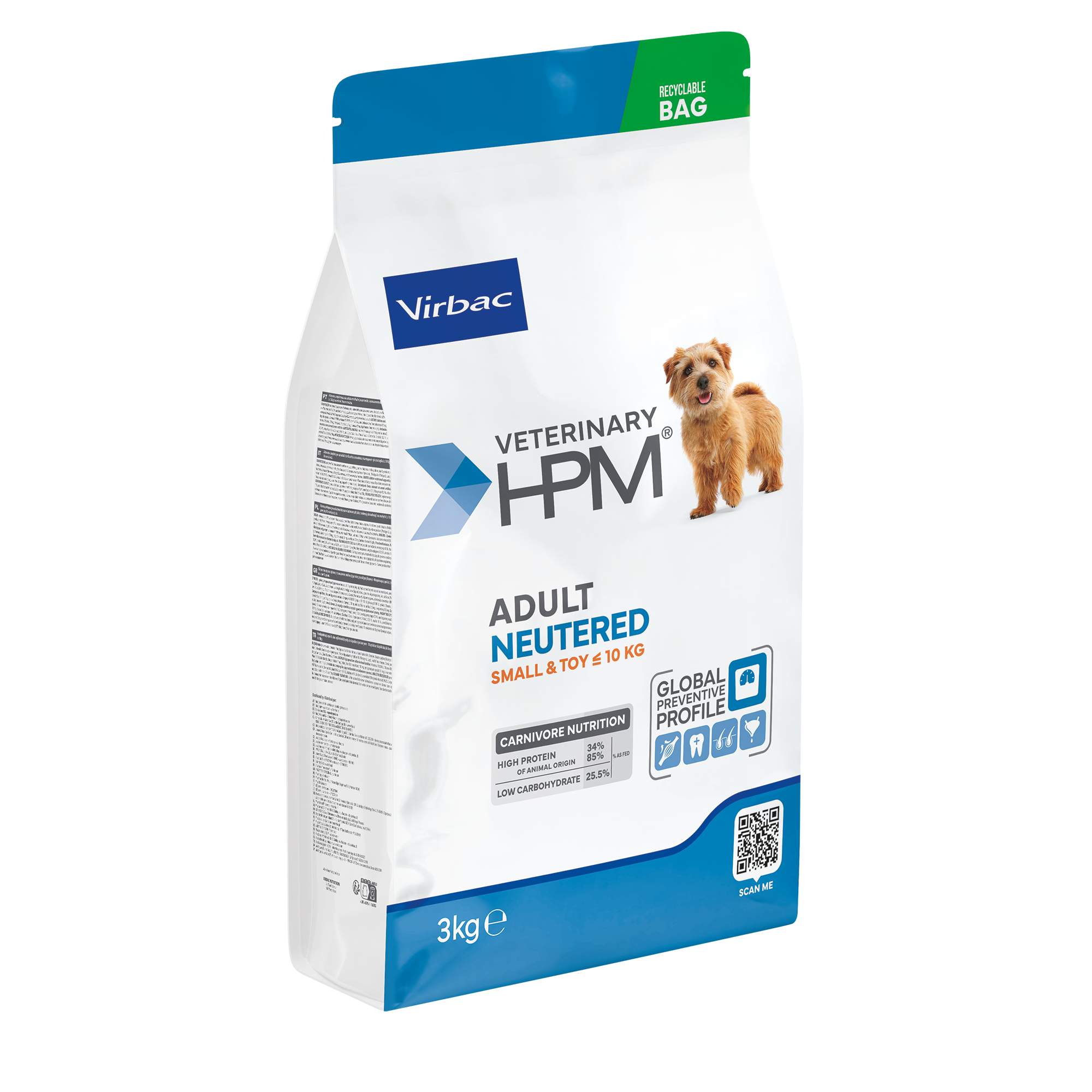Veterinary HPM Adult Neutered Dog Small & Toy - croquettes chien