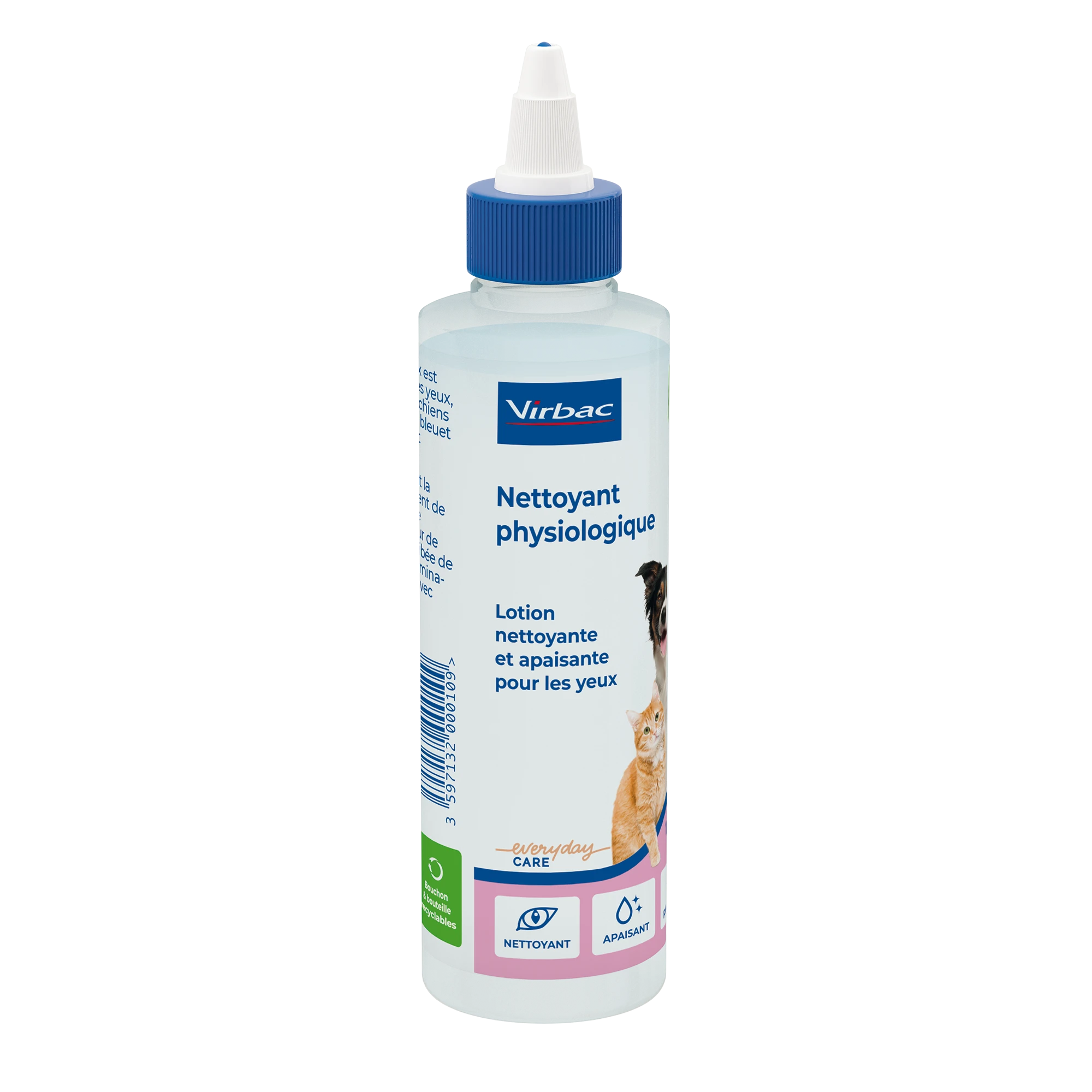 Nettoyant physiologique pour les yeux chien, chat