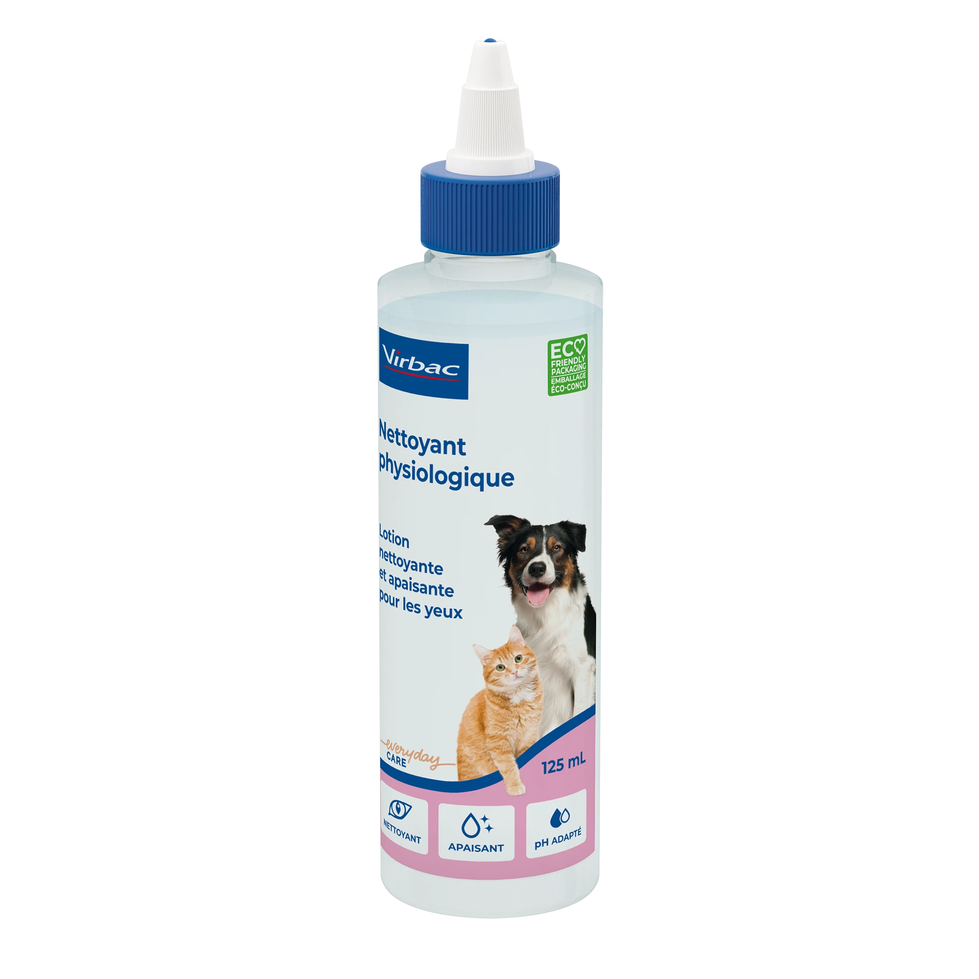 Nettoyant physiologique pour les yeux chien, chat