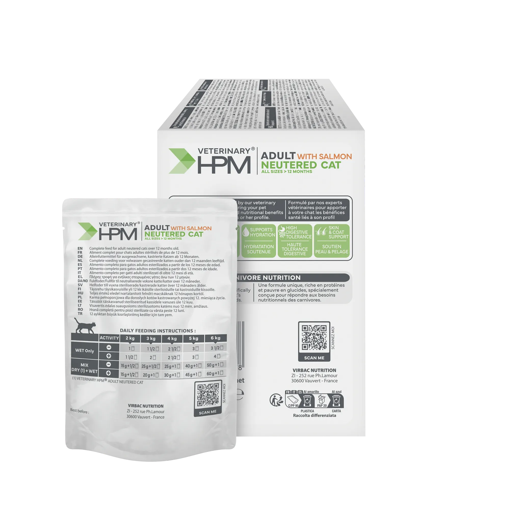Virbac Veterinary HPM Physiologique Adult Neutered Cat Sterilise - pâtée chat
