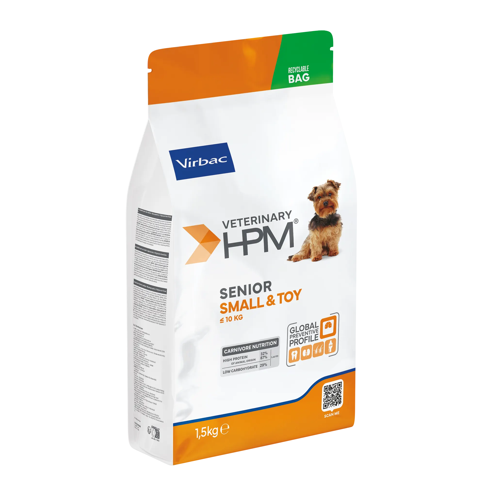 Veterinary HPM Senior Neutered Dog Small & Toy - croquettes chien