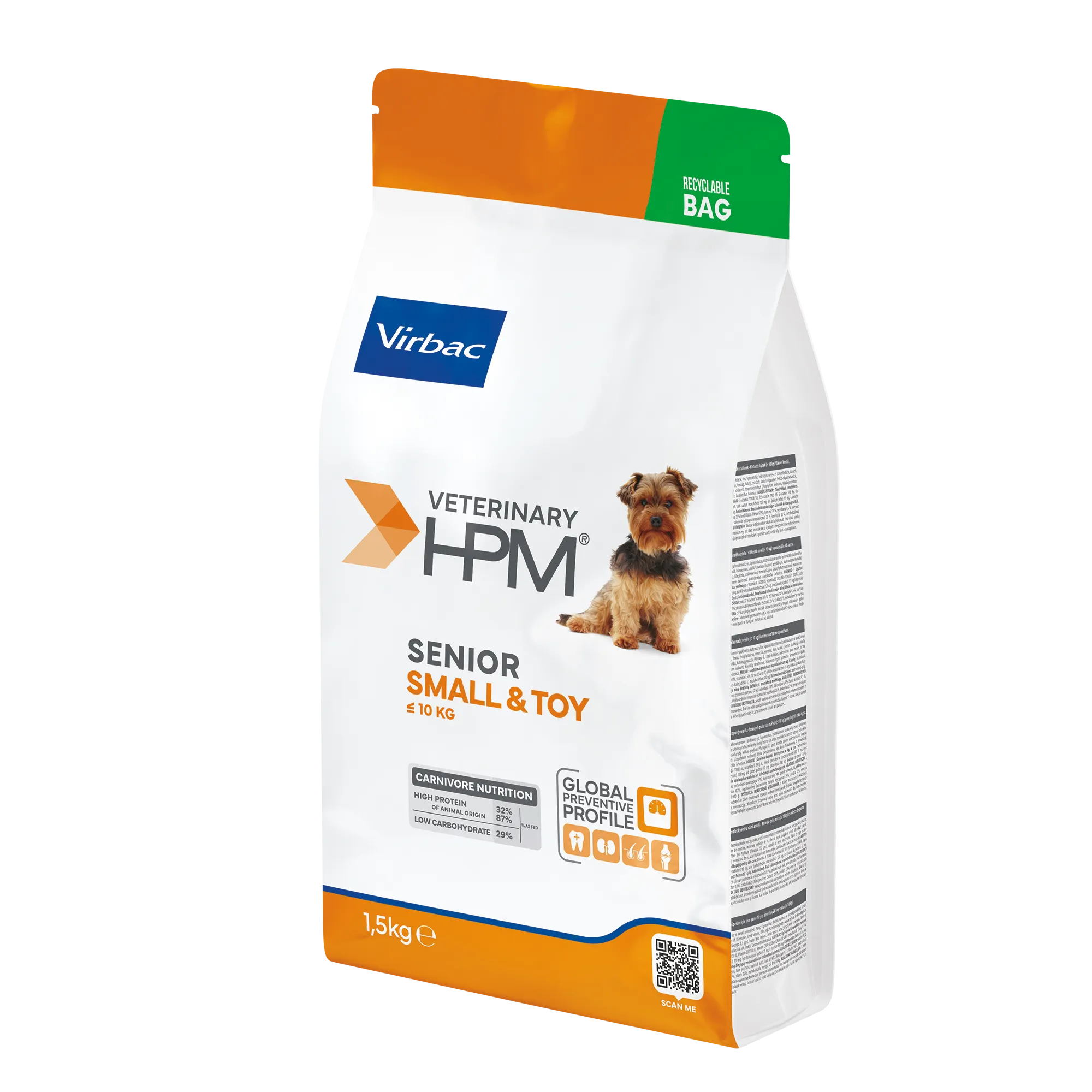 Veterinary HPM Senior Neutered Dog Small & Toy - croquettes chien