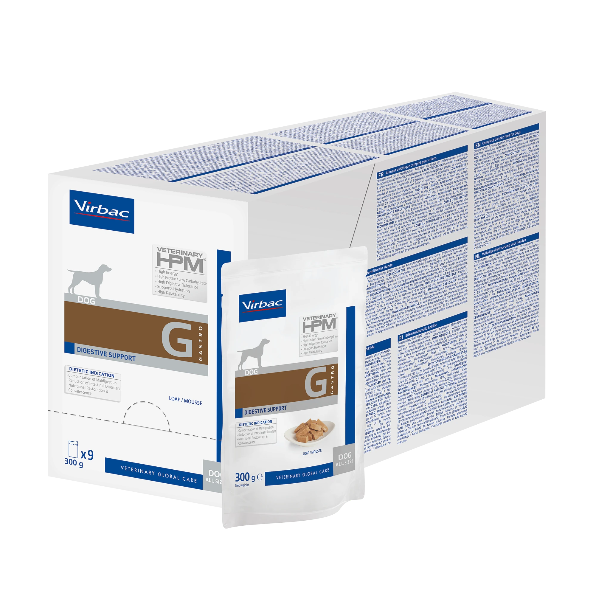 Veterinary HPM Digestive Support chien mousse