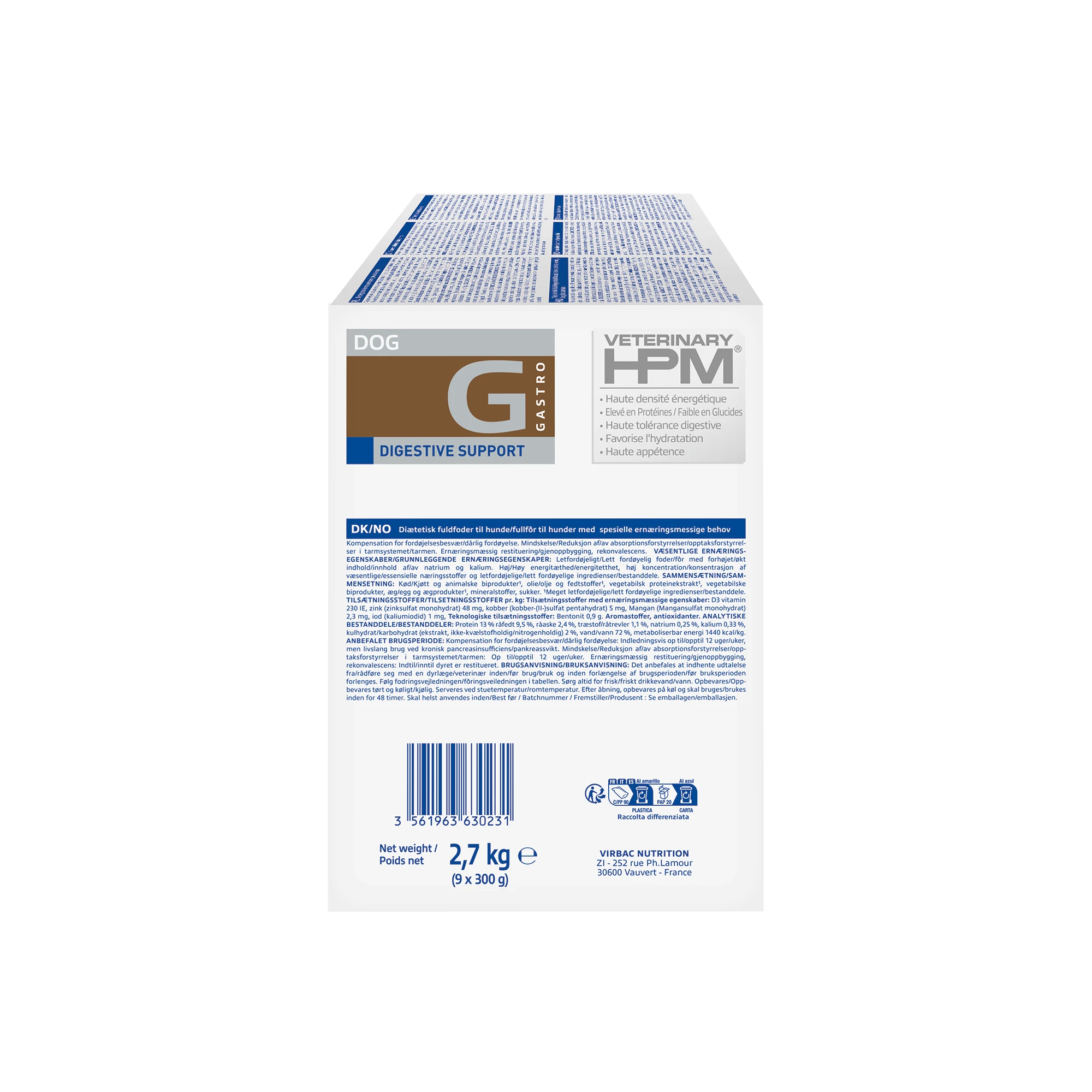 Veterinary HPM Digestive Support chien mousse