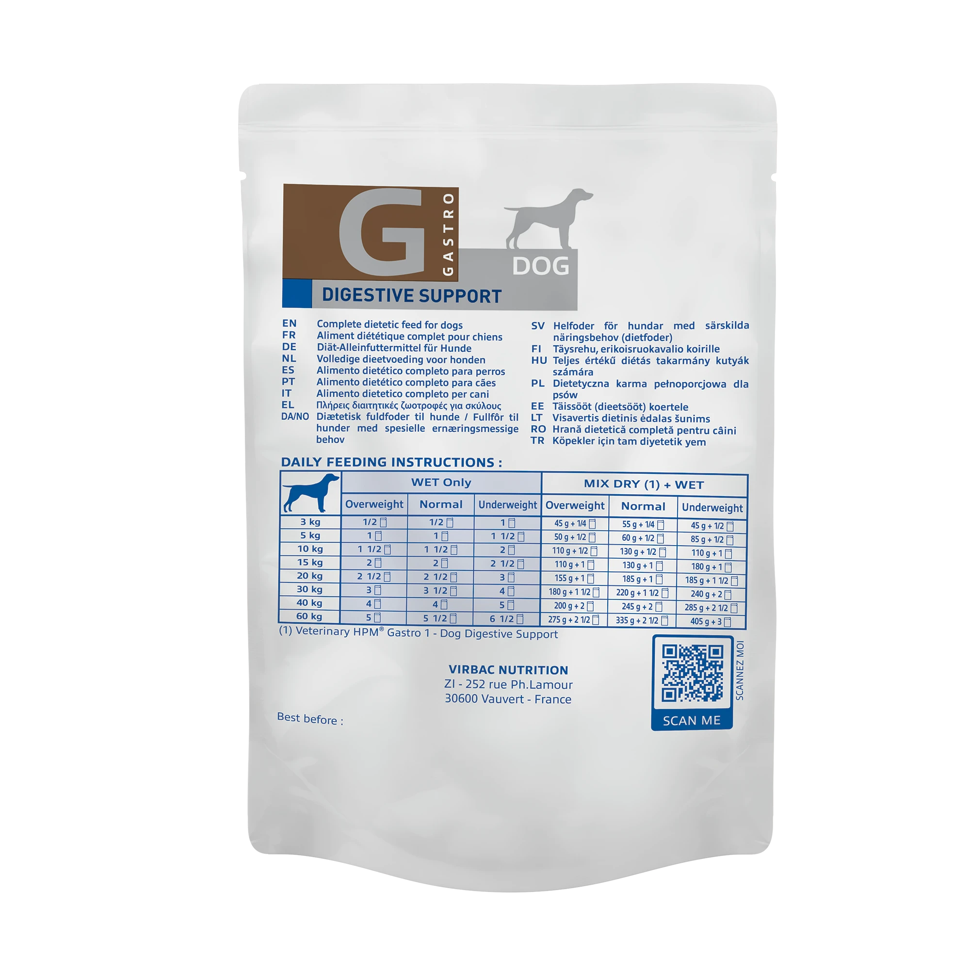 Veterinary HPM Digestive Support chien mousse