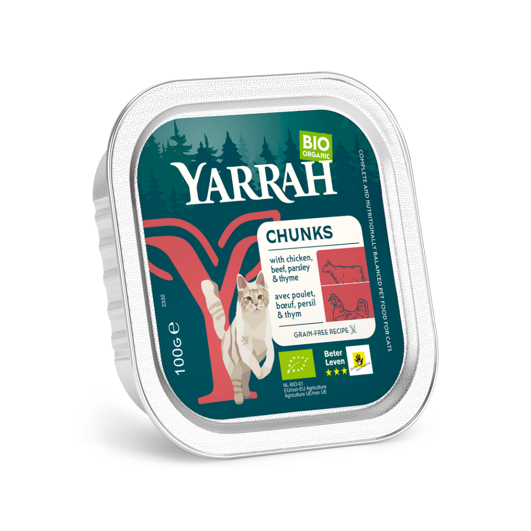 Yarrah bouchées bio sans céréales - pâtée chat
