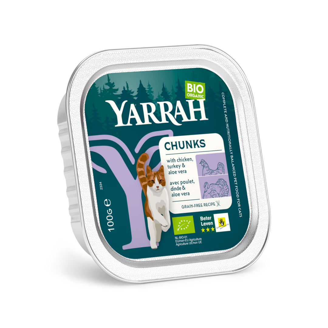 Yarrah bouchées bio sans céréales - pâtée chat