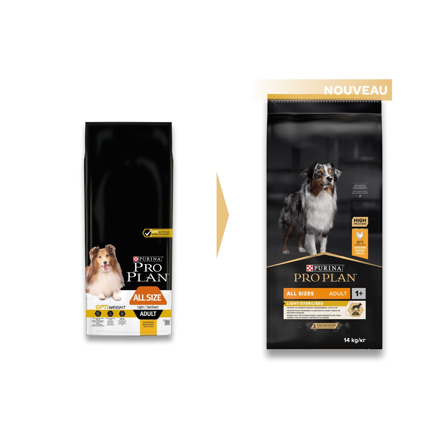 Pro Plan Light/Sterilised All Sizes Adult au poulet - croquettes chien