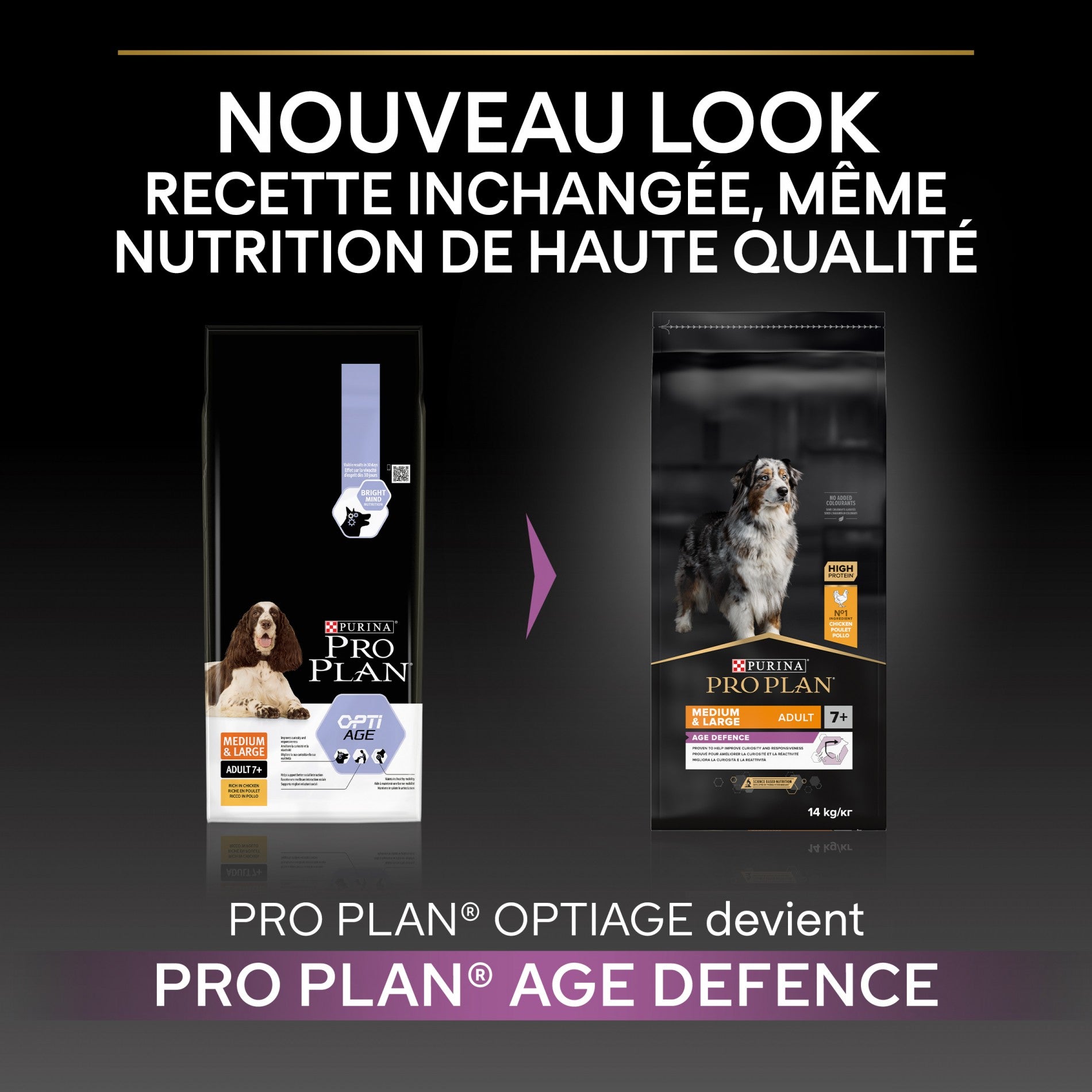 Pro Plan Age Defence Medium & Large Adult au poulet - croquettes chien