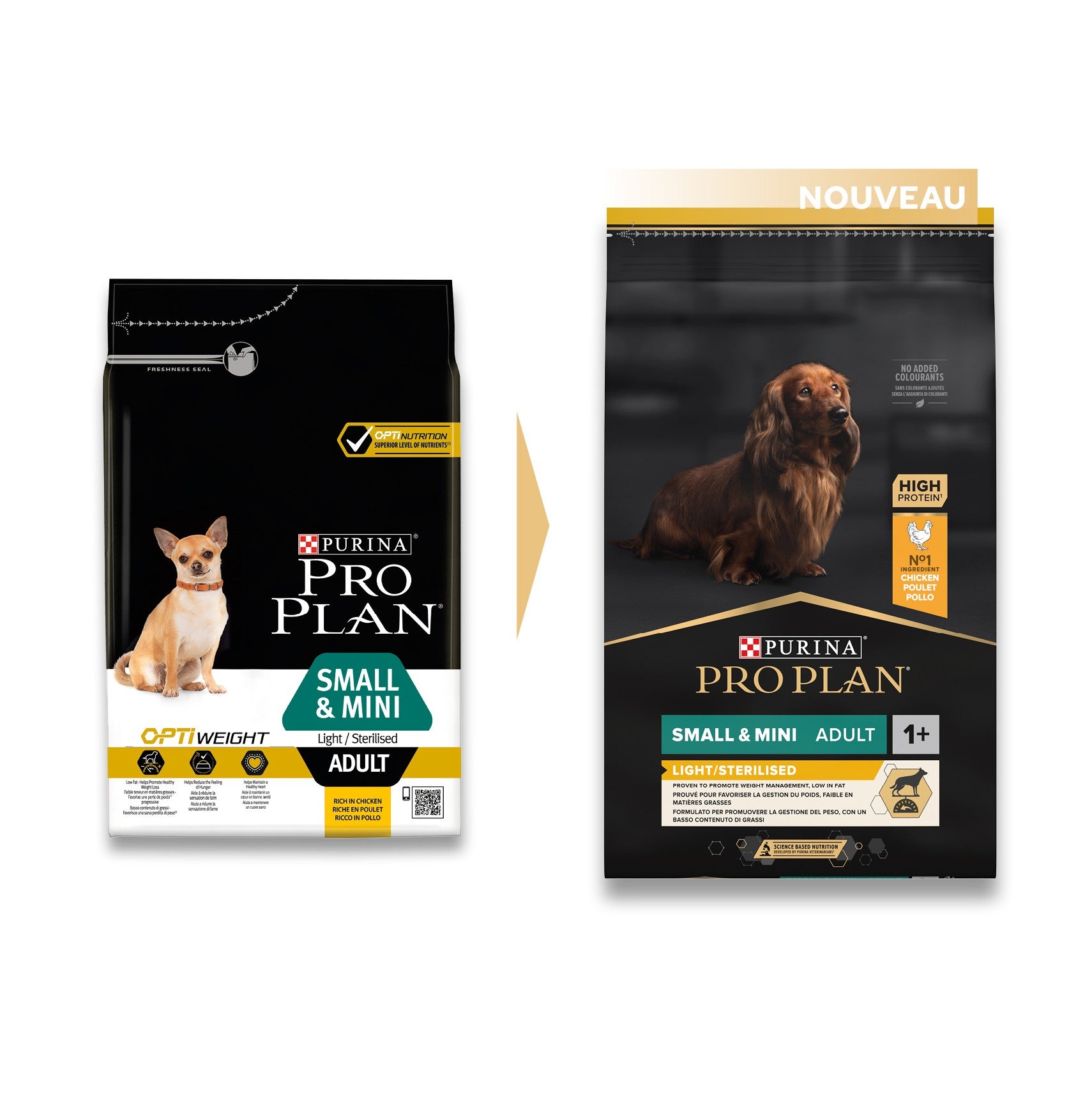 Pro Plan Light/Sterilised Small & Mini Adult au poulet - croquettes chien