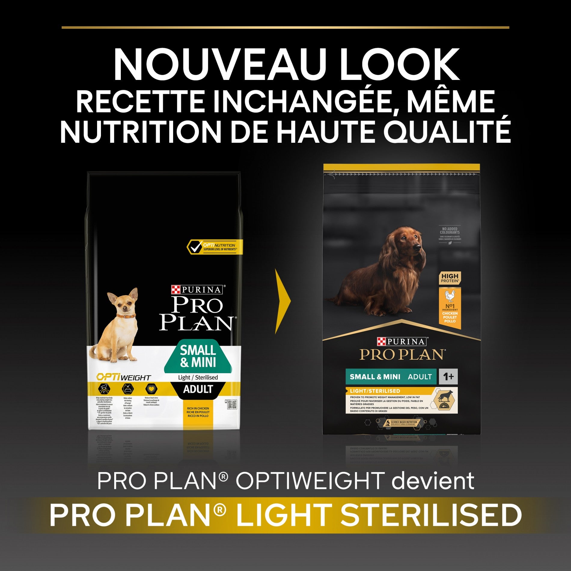 Pro Plan Light/Sterilised Small & Mini Adult au poulet - croquettes chien