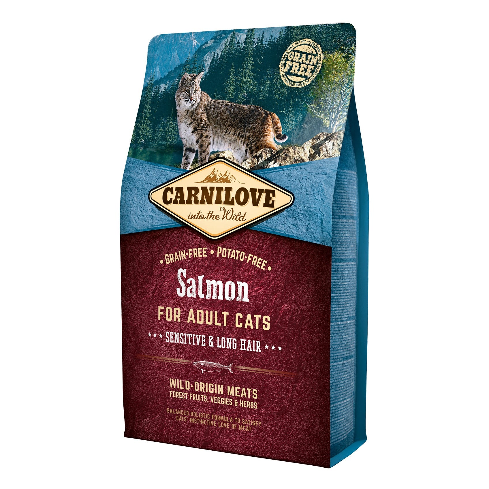 Carnilove Adult Sensitive & Long Hair saumon - croquettes chat