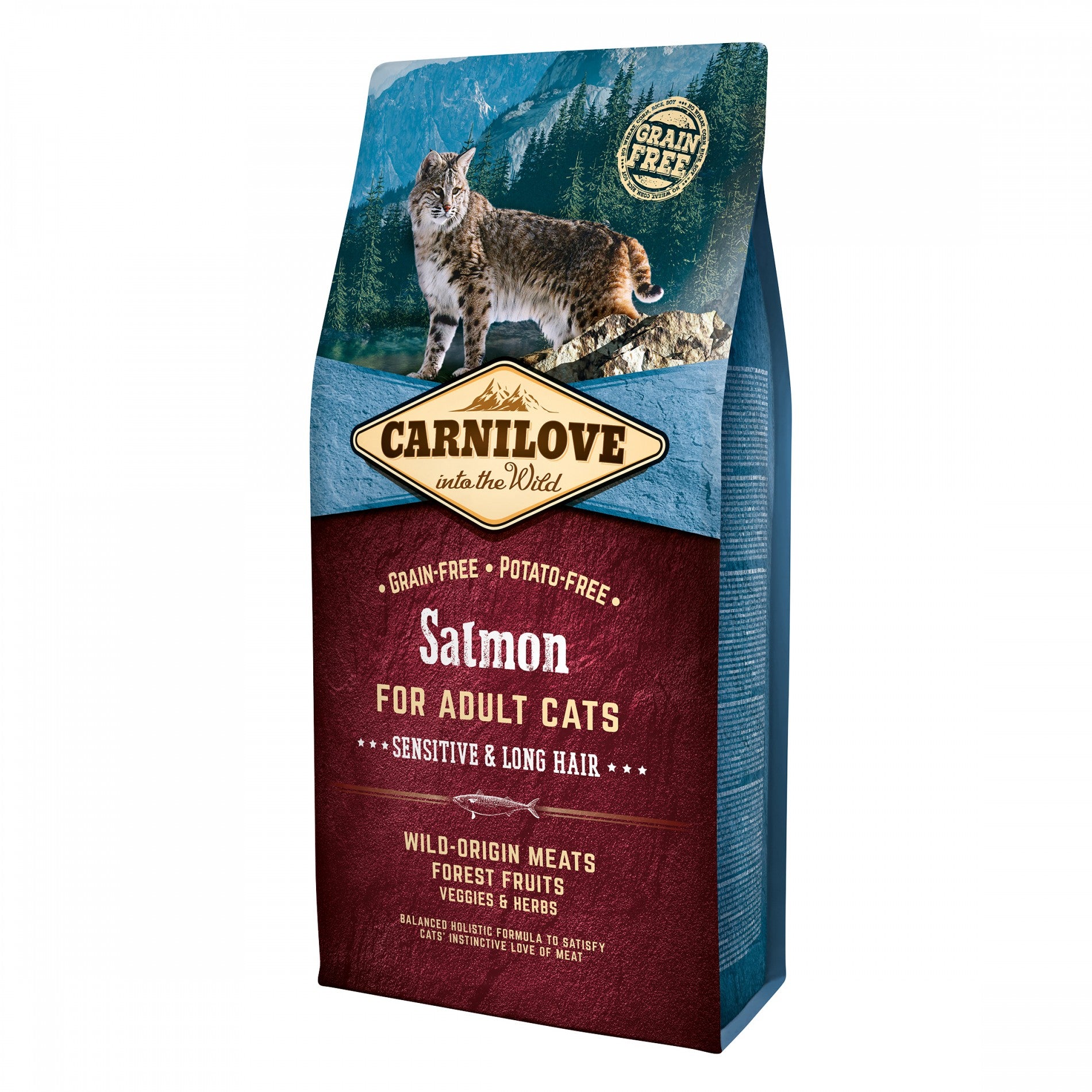 Carnilove Adult Sensitive & Long Hair saumon - croquettes chat