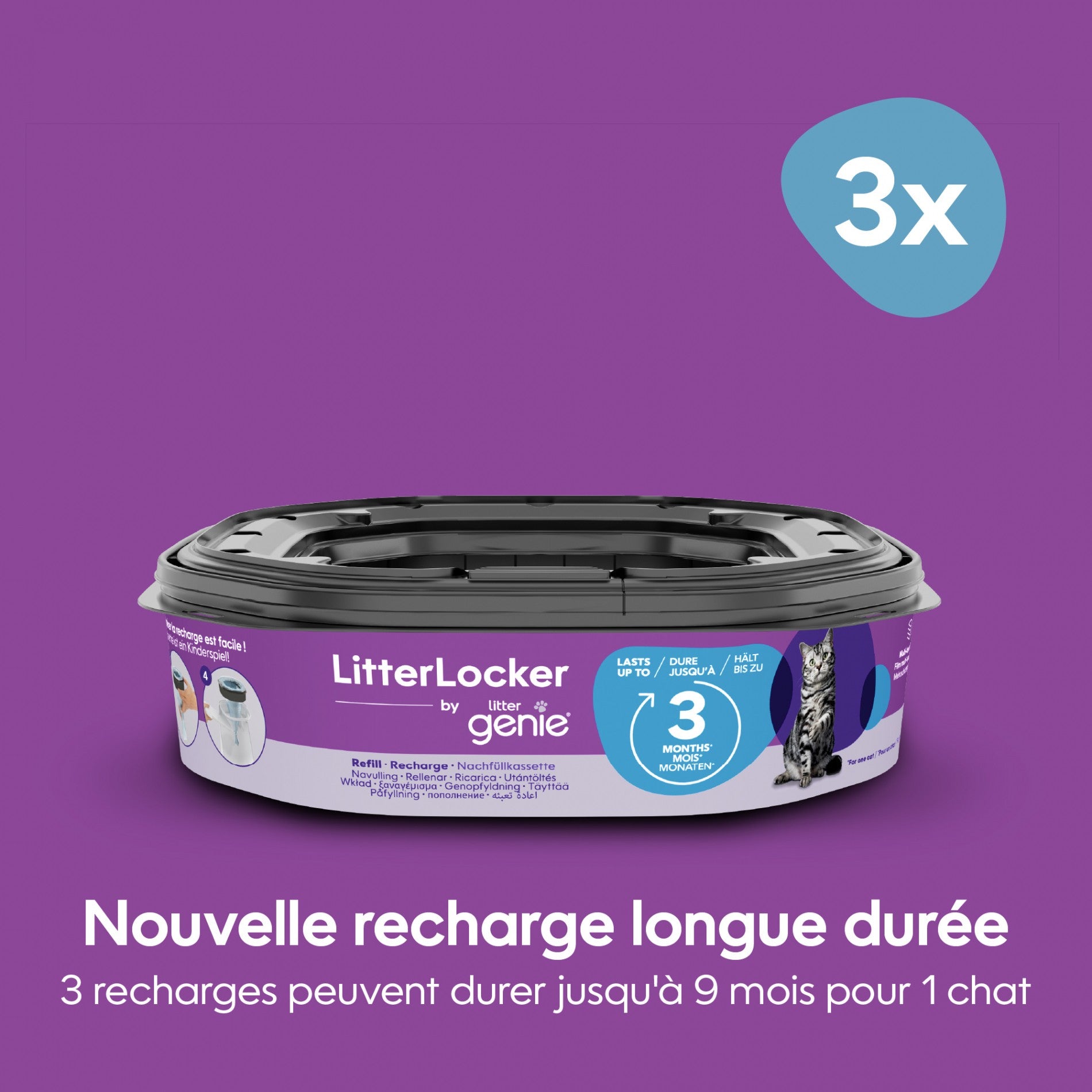 Recharge pour poubelle Litter Locker Fashion & Litter Genie - chat