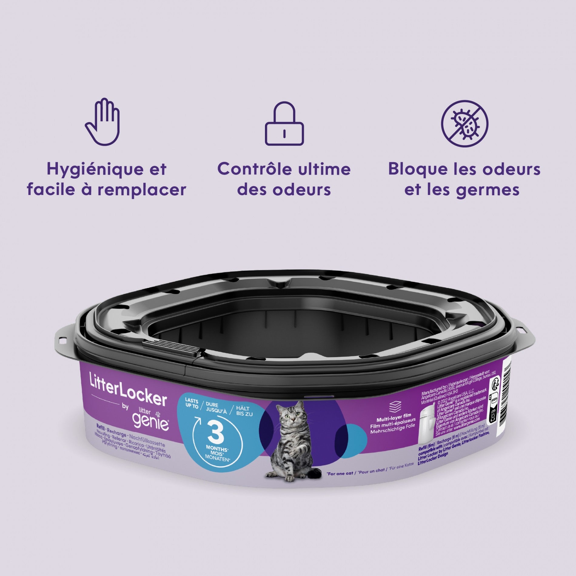 Recharge pour poubelle Litter Locker Fashion & Litter Genie - chat