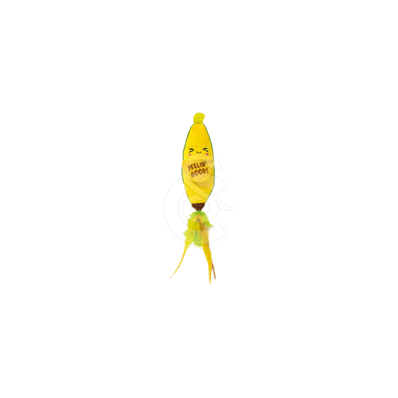 Jouet Banane avec plumes - Chat