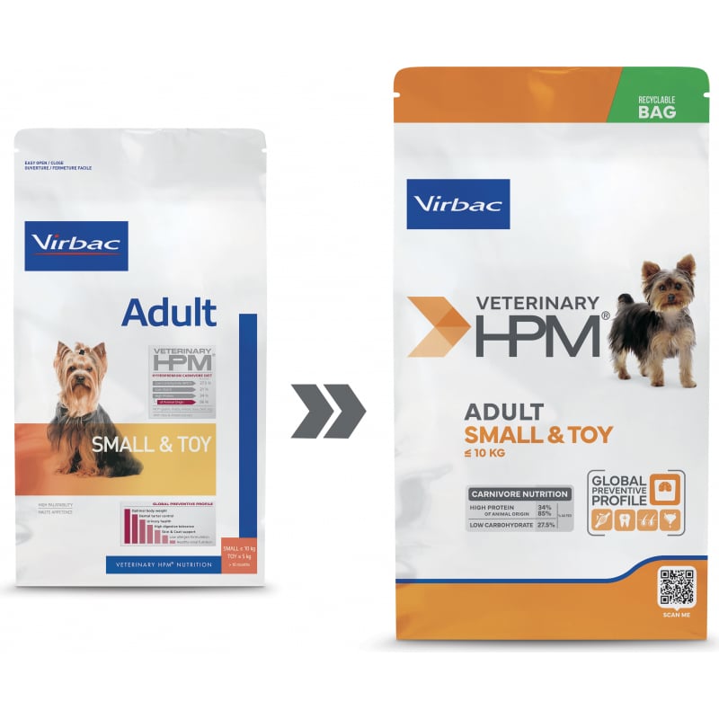 Virbac Veterinary HPM Physiologique Adult Small & Toy - croquettes chien