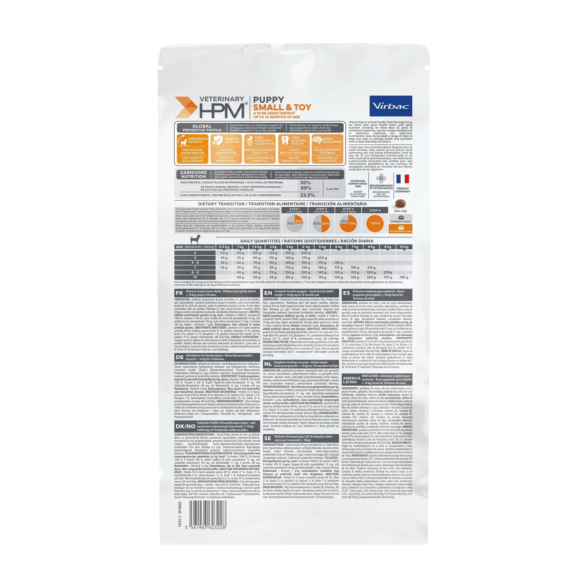 Virbac Veterinary HPM Physiologique Baby Small & Toy - croquettes chiot