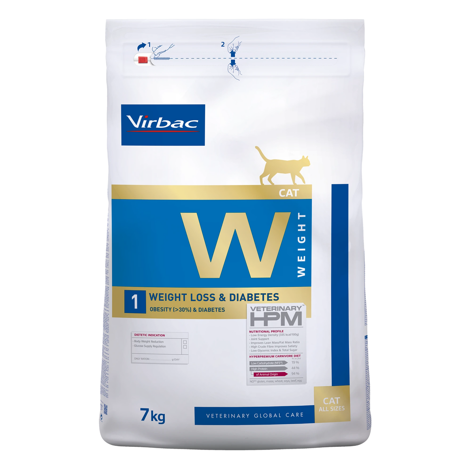 Virbac Veterinary HPM Diététique Weight Loss &amp; Diabetes - croquettes chat