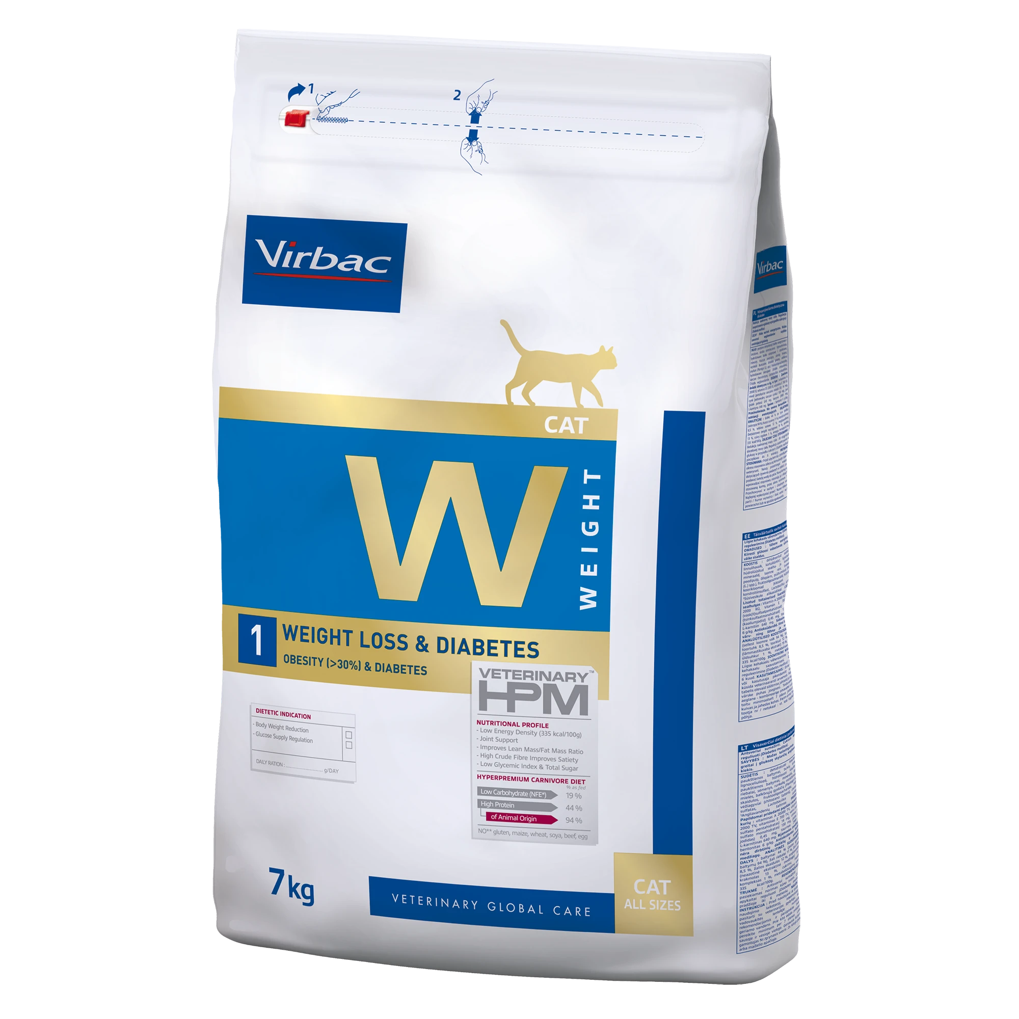 Virbac Veterinary HPM Diététique Weight Loss &amp; Diabetes - croquettes chat