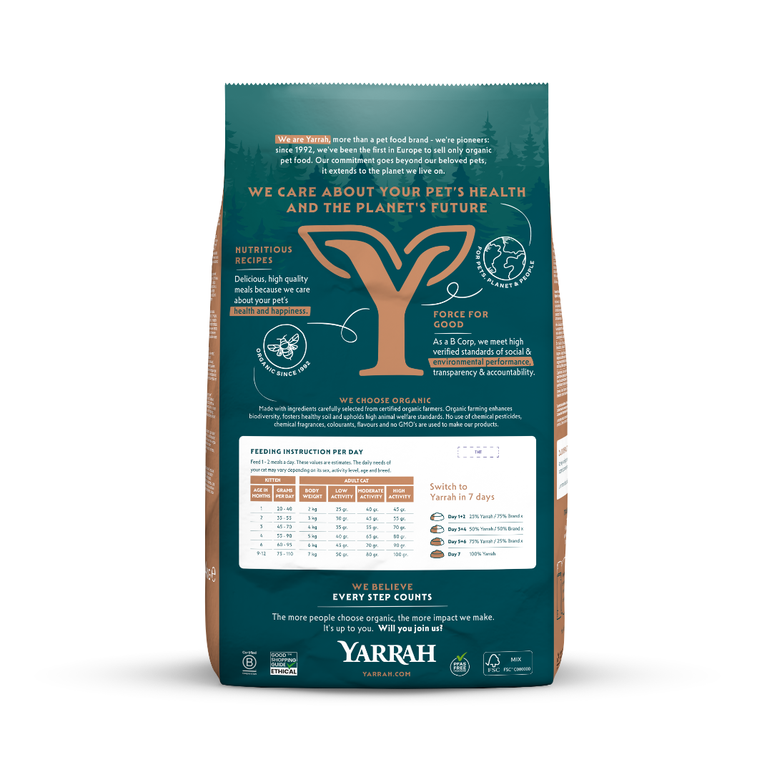 Yarrah croquettes bio sans céréales pour chat adulte