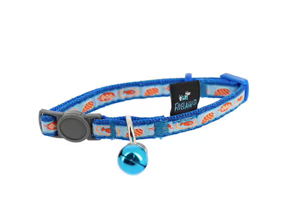 Collier Bleu à motif - Chat