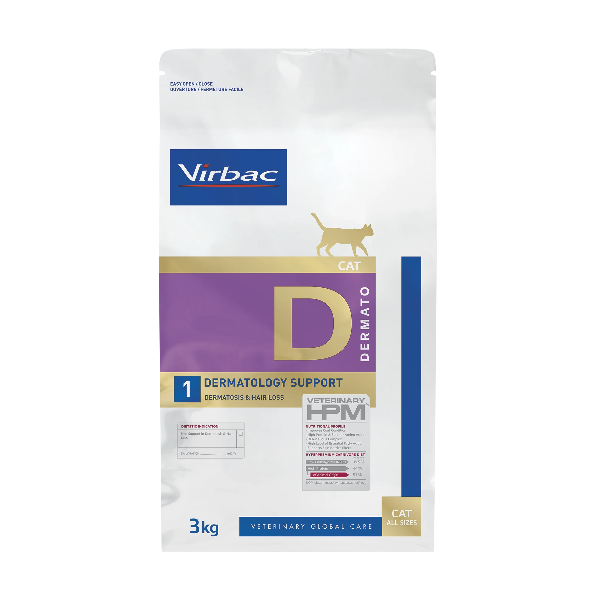 Virbac Veterinary HPM Diététique Dermatology support - croquettes chat