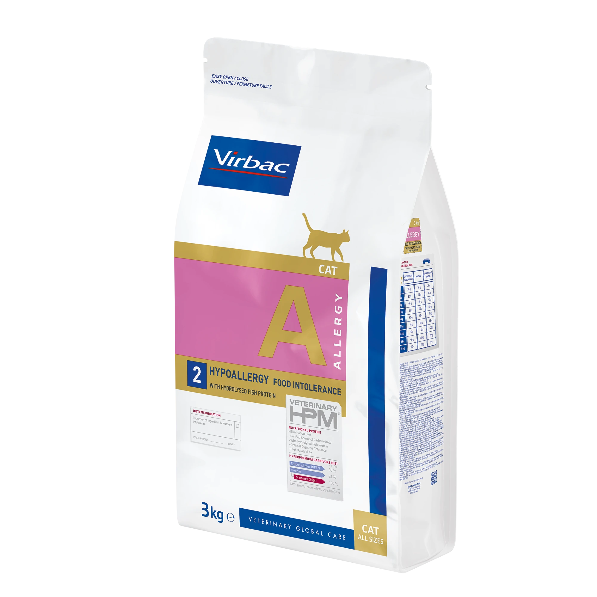 Virbac Veterinary HPM Diététique Hypoallergy Food Intolerance - croquettes chat