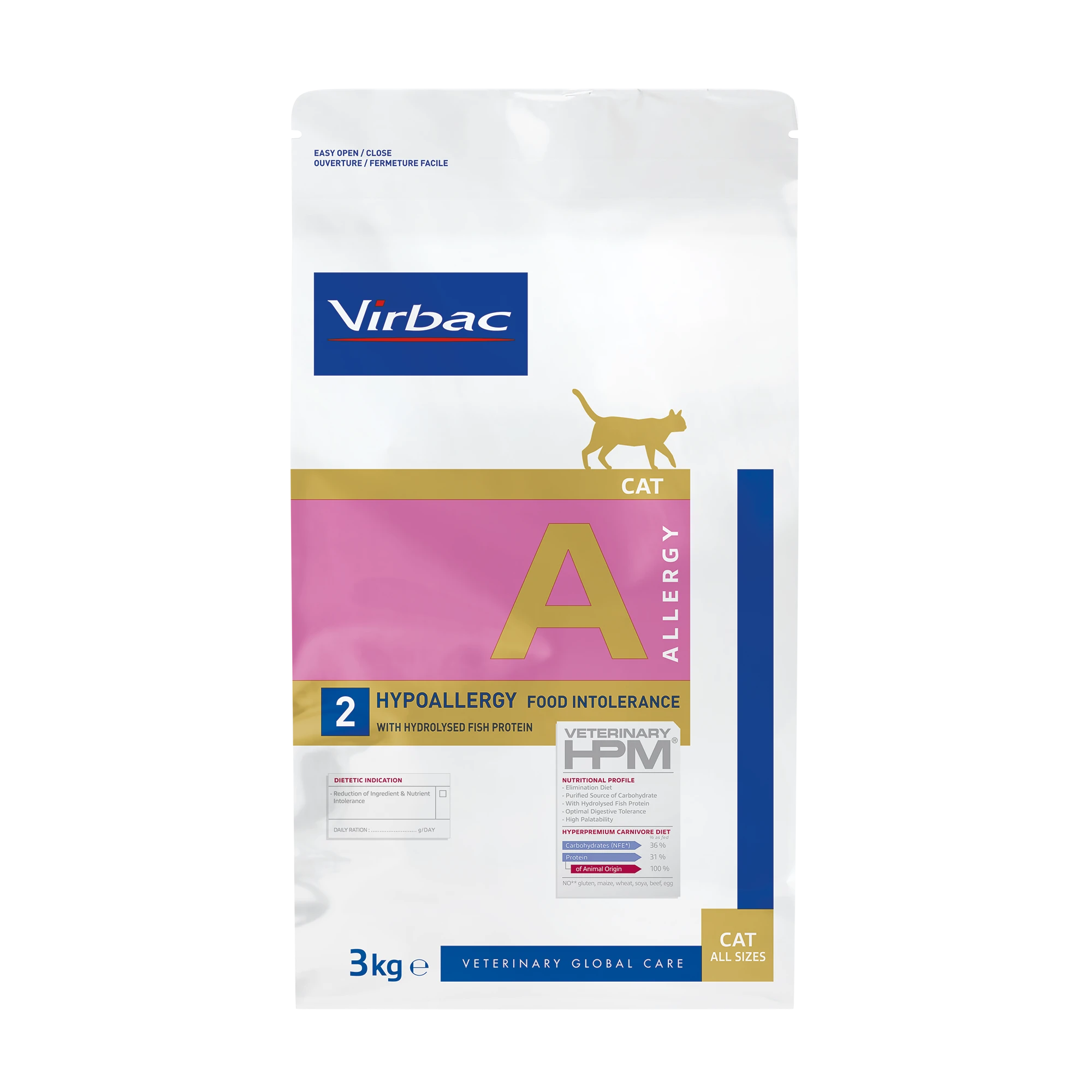 Virbac Veterinary HPM Diététique Hypoallergy Food Intolerance - croquettes chat