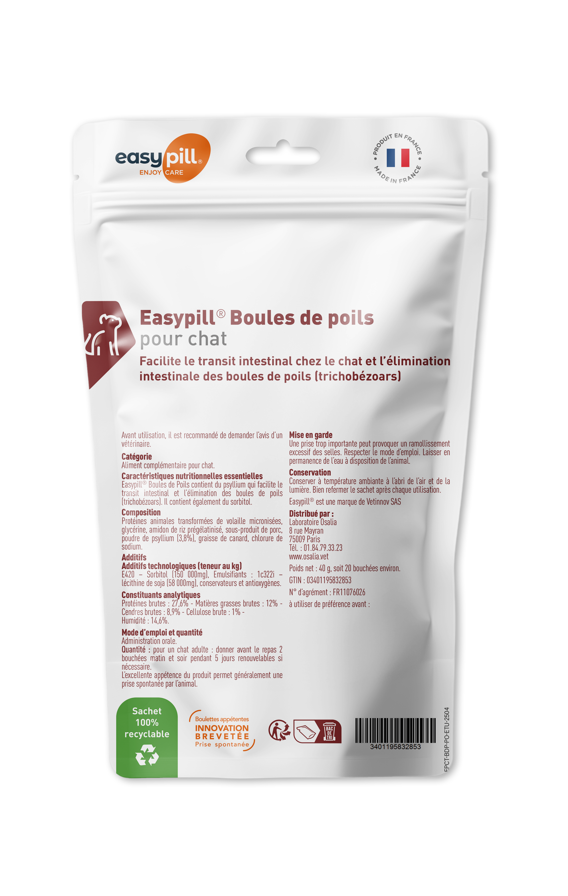 Easypill chat boules de poils