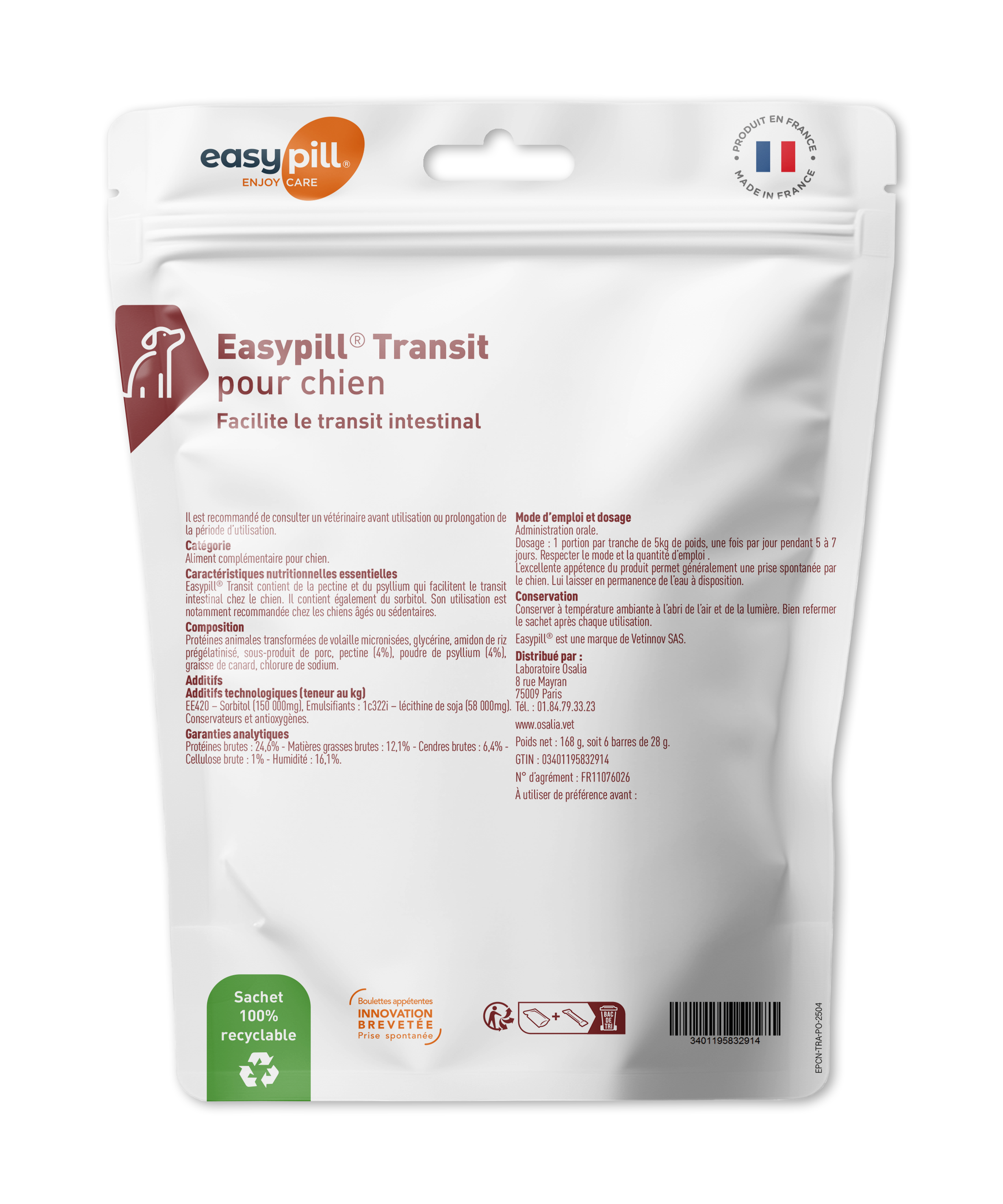 Easypill Transit chien