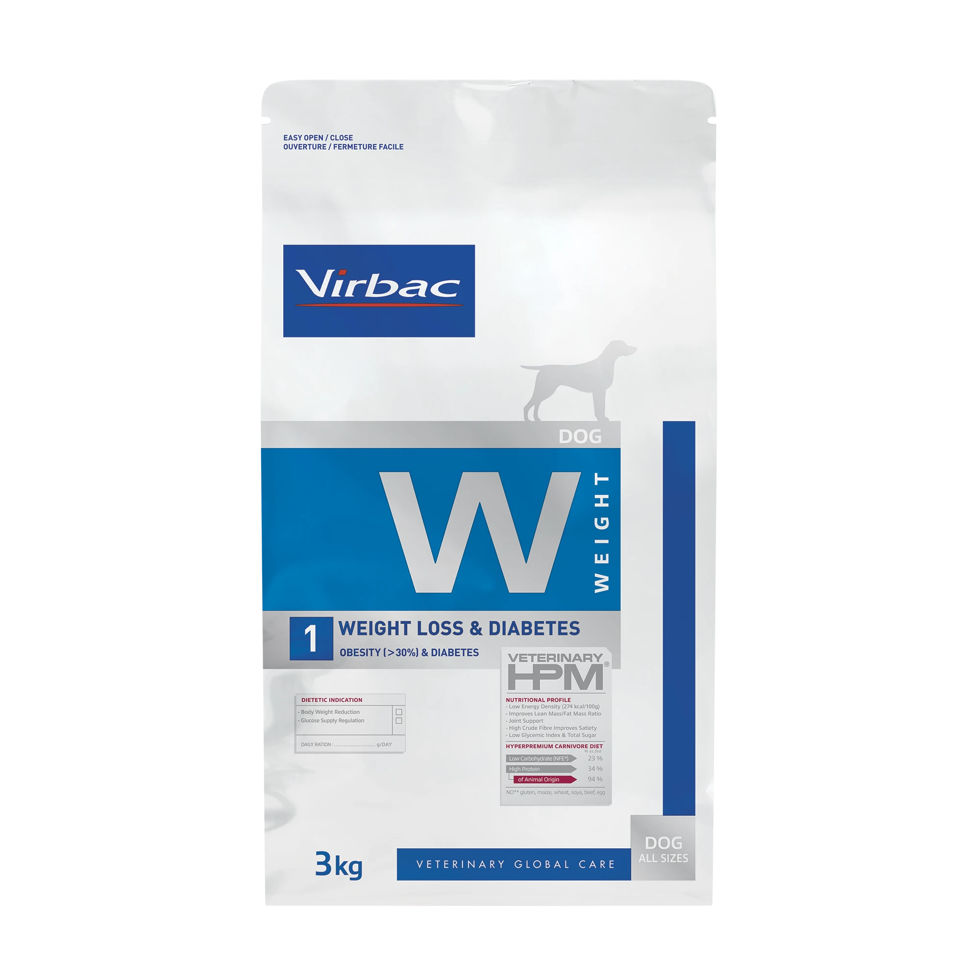 Virbac Veterinary HPM Diététique Weight Loss &amp; Diabetes - croquettes chien