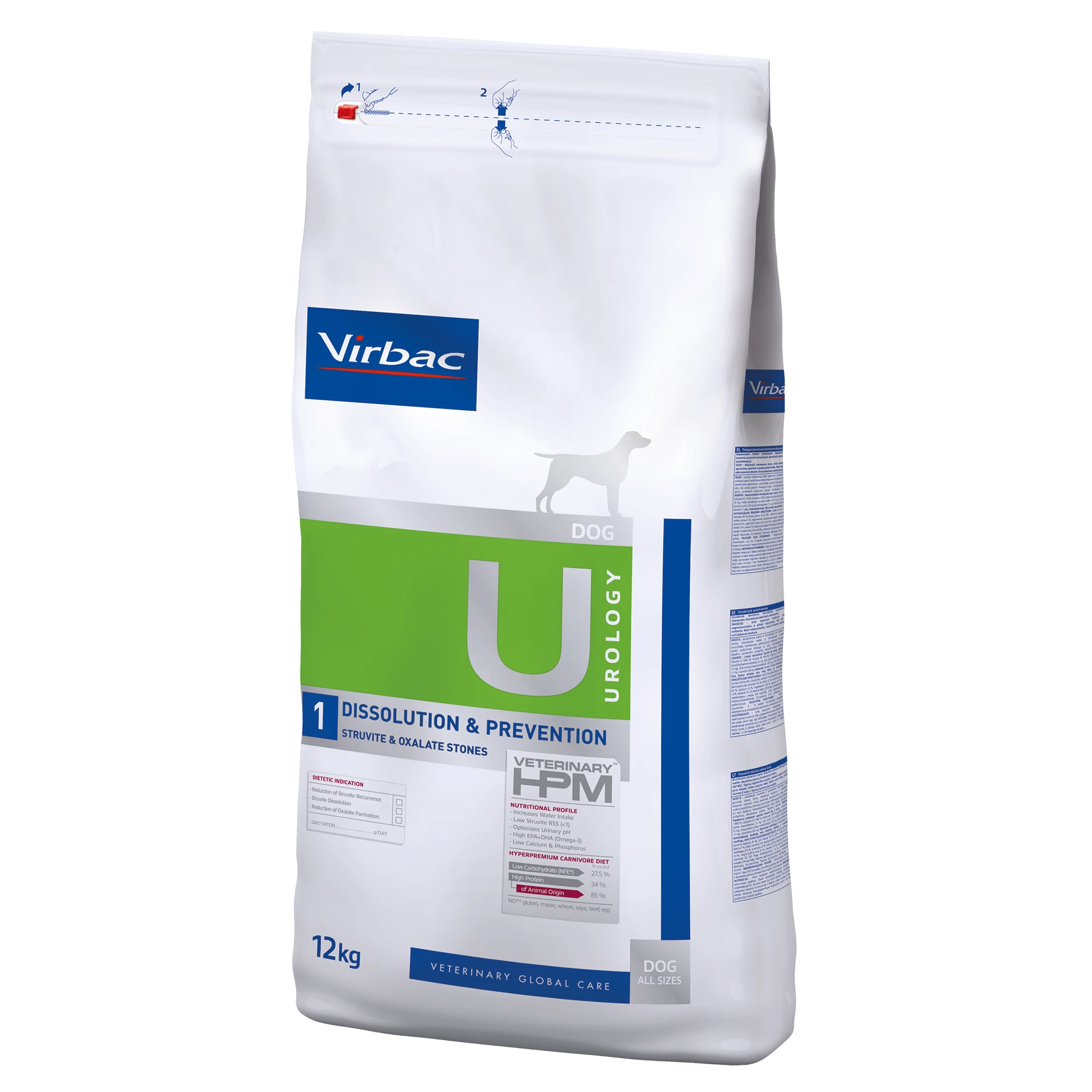 Virbac Veterinary HPM Diététique Urology Dissolution &amp; Prevention - croquettes chien