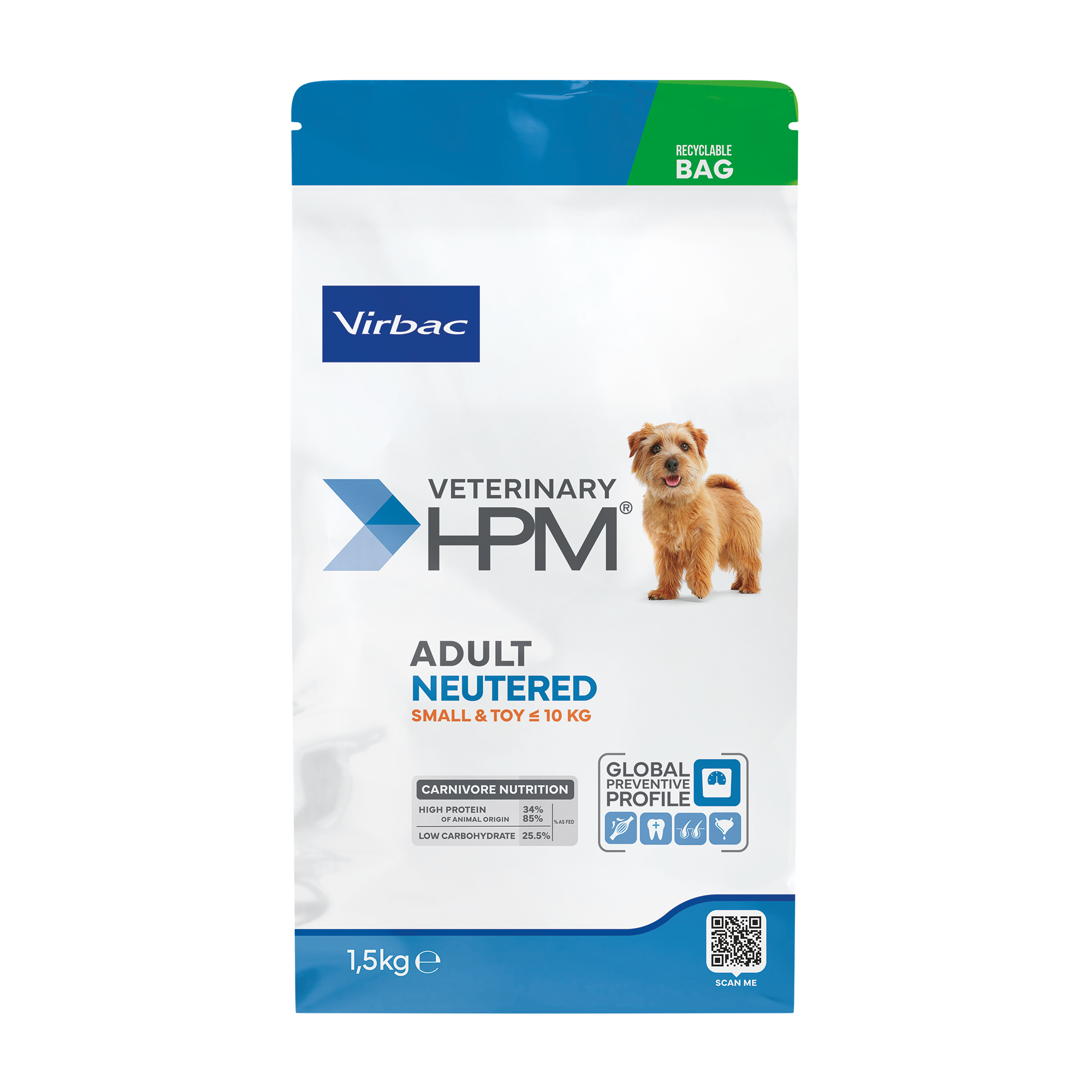 Veterinary HPM Adult Neutered Dog Small &amp; Toy - croquettes chien