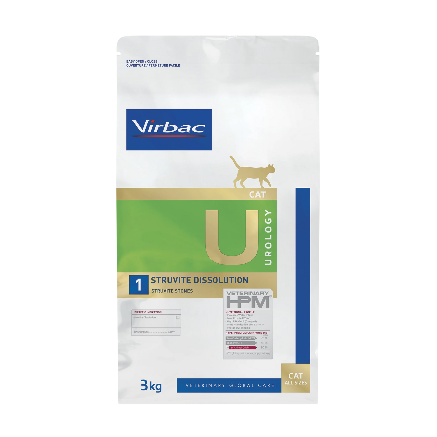 Virbac Veterinary HPM Diététique Urology Struvite Dissolution - croquettes chat