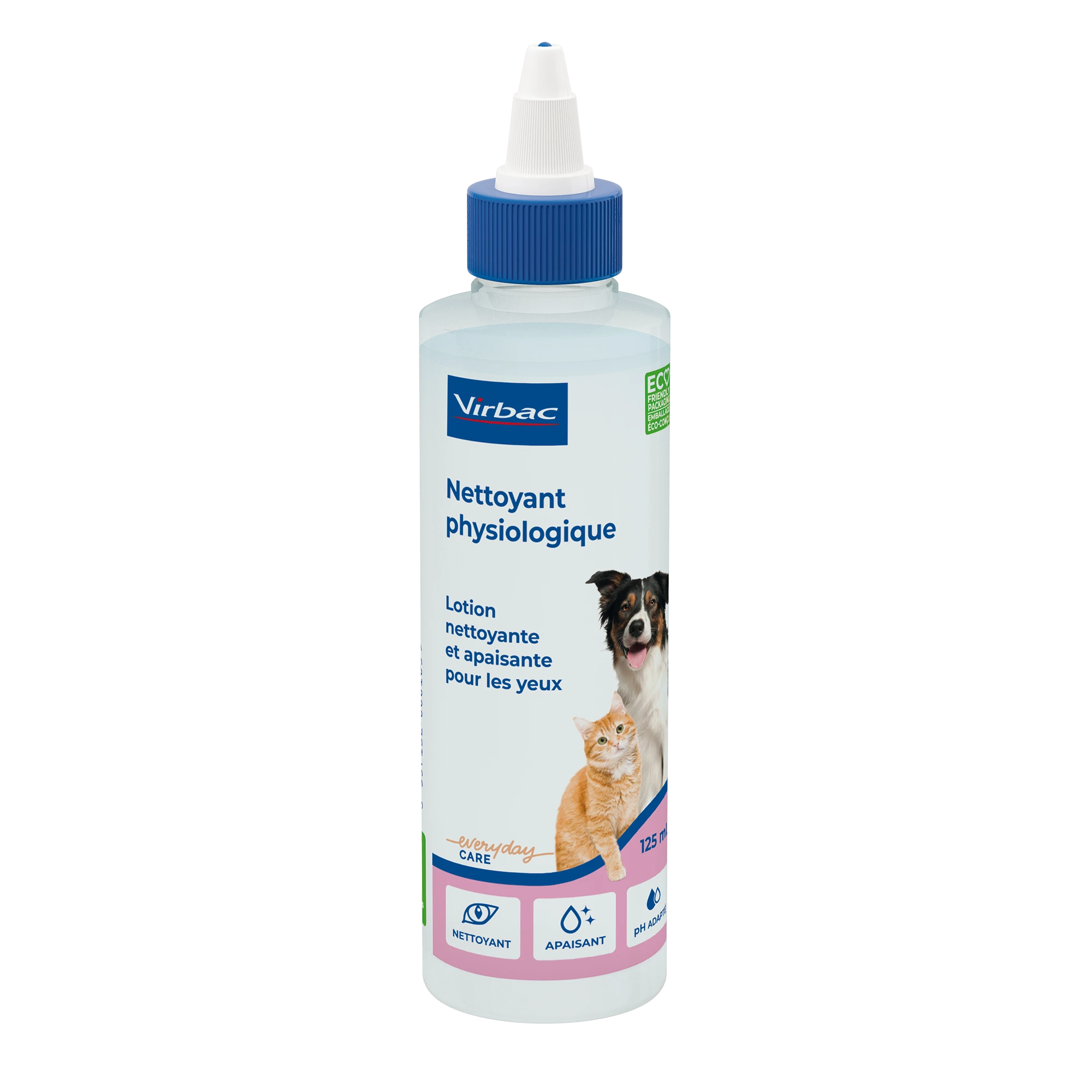 Nettoyant physiologique pour les yeux chien, chat