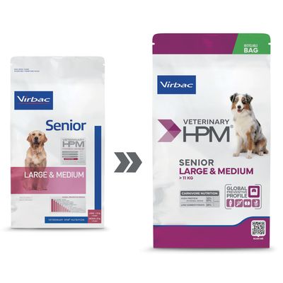 Virbac Veterinary HPM Senior Large &amp; Medium Dog - croquettes chien