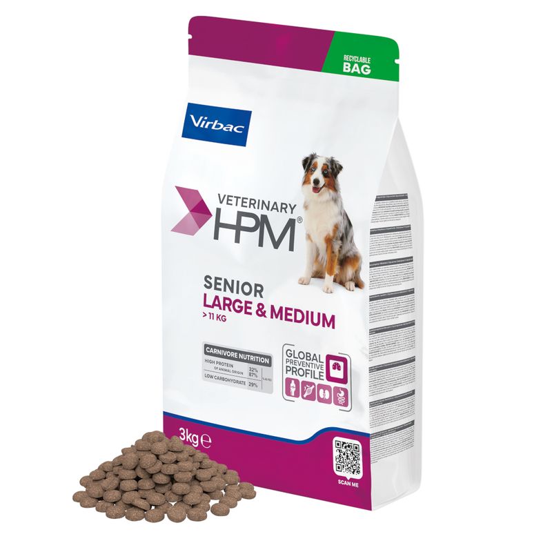 Virbac Veterinary HPM Senior Large &amp; Medium Dog - croquettes chien